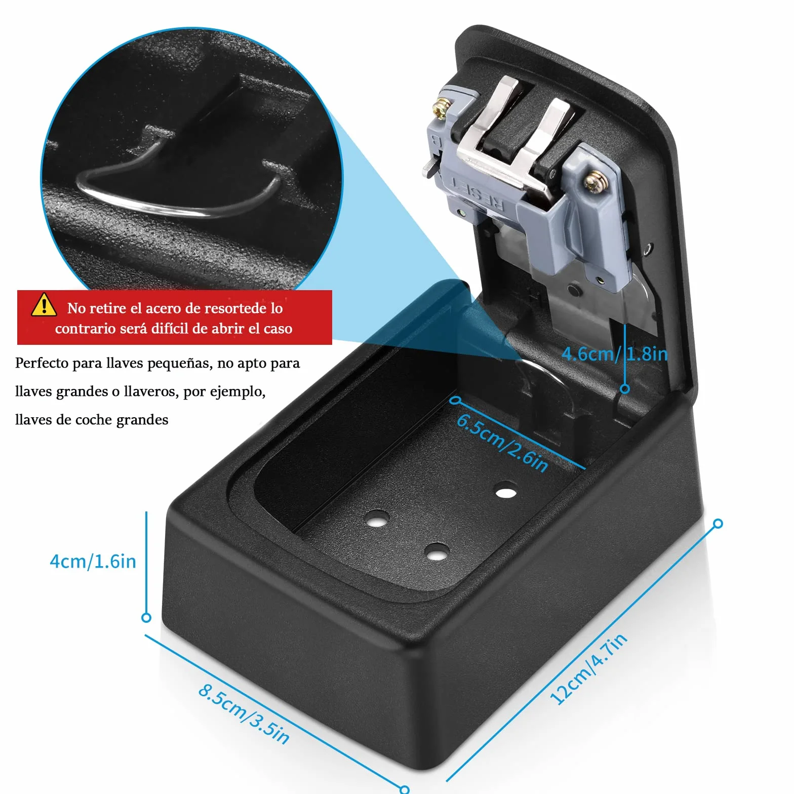 Nestling Caja Fuerte de Llaves Exterior, Montada en la Pared, Caja de Seguridad con Codigo Impermeable para Guardar de Forma Segura Llaves de Coche y Tarjetas de Crédito