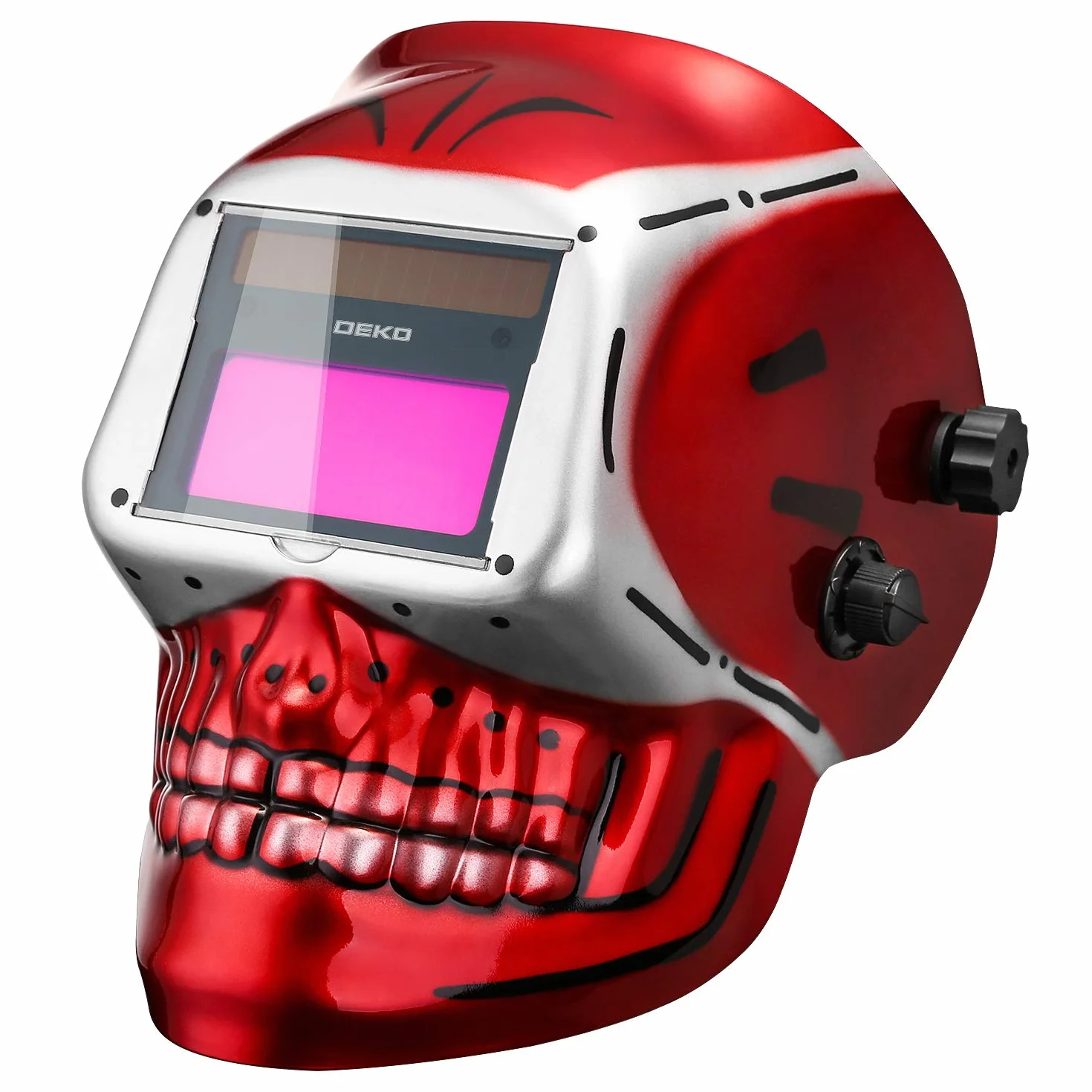 DEKO Careta Soldar de Color Verdadero, Grande Pantalla Grande Casco de Soldador Oscurecimiento Automático Energía Solar, Trabajar Largas Horas, Batería Intercambiable