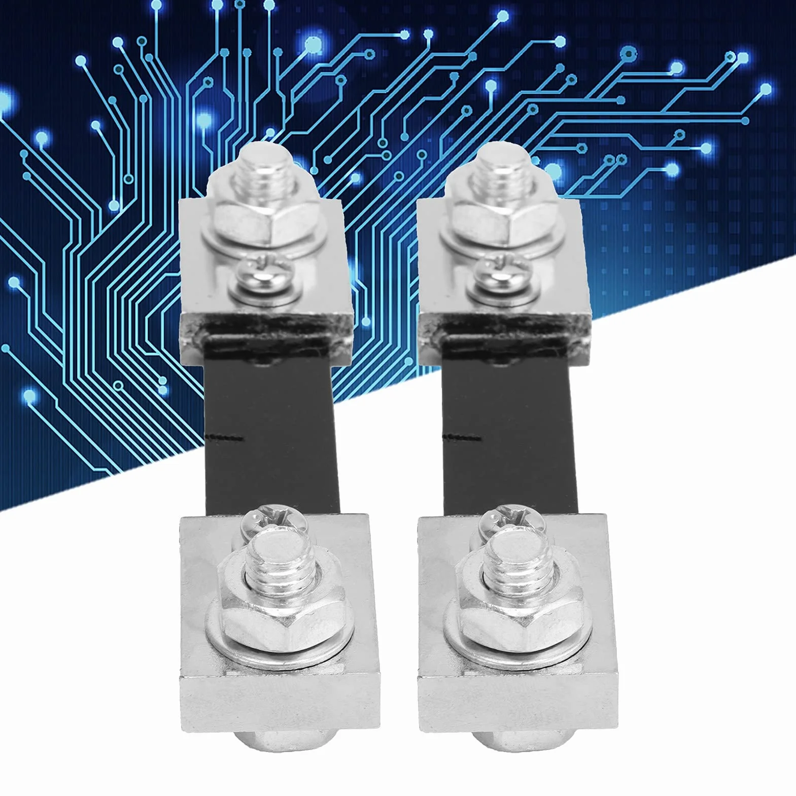 2 Uds Amperímetro Shunt, 75mV 100A DC Resistencia De Derivación De Corriente De Gran Alcance AMP Derivación De Corriente con Base De Aislamiento para Amperímetro Digital Medidor Analógico