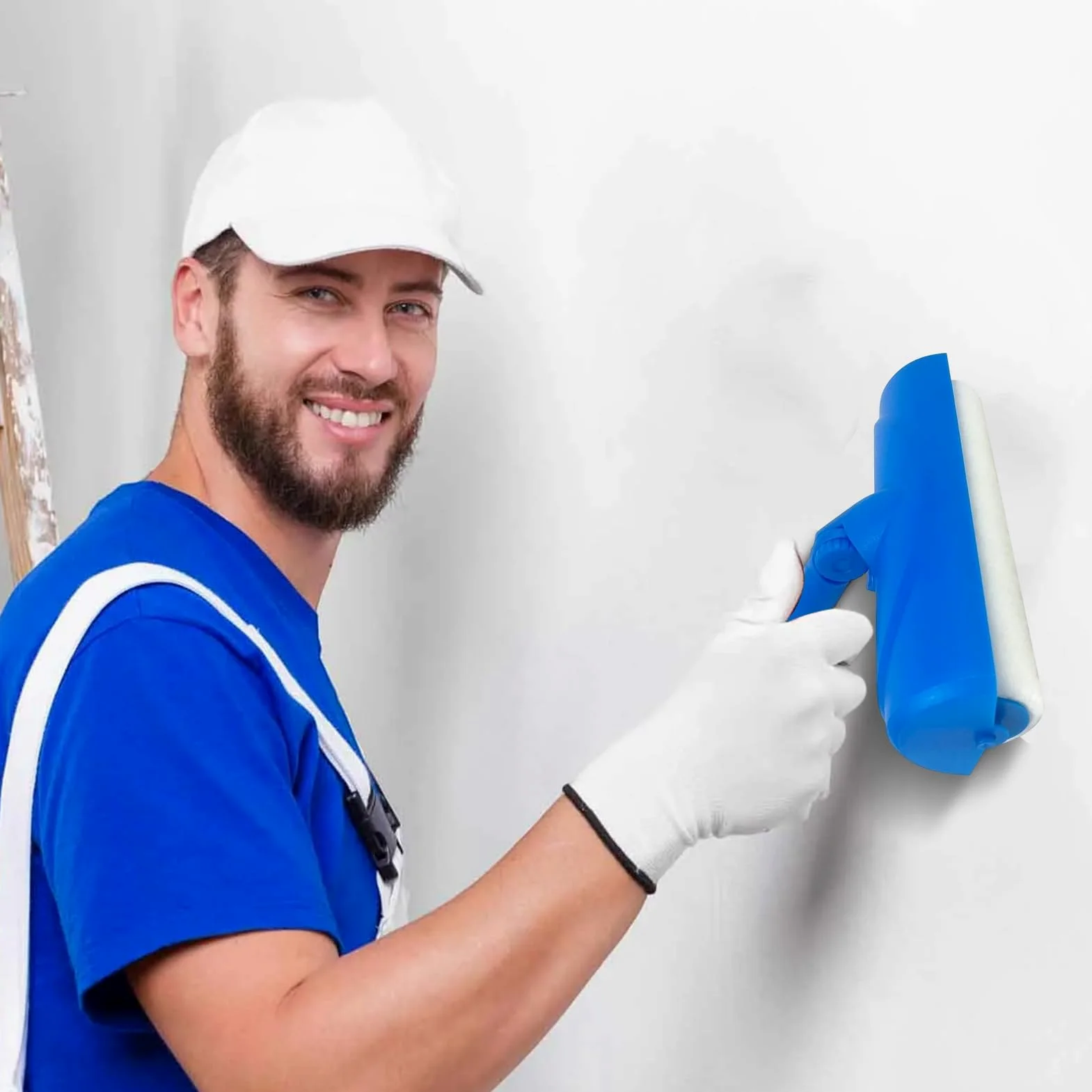 Rodillo de pintura largo con aplicador antigoteo y Exteon de 25 cm, a prueba de salpicaduras, juego de pinceles para interiores del hogar, cocina, sala de estar, pintor de pared de piel Cabi Ga