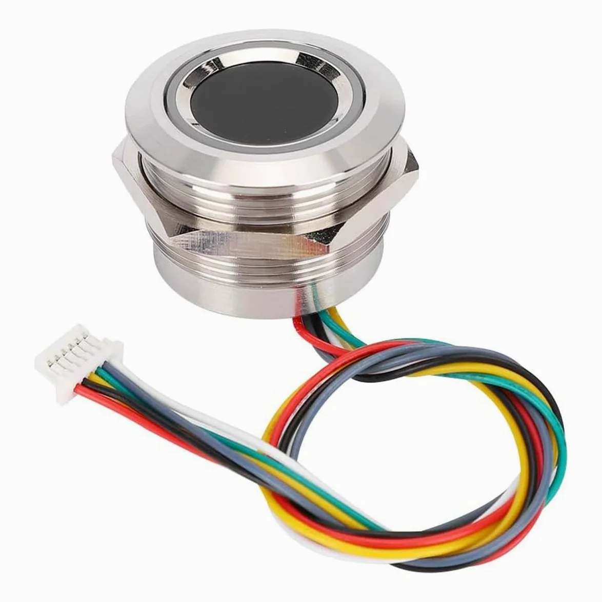 Ausi Sensor capacitivo de huellas dactilares R503: módulo circular de identificación de metales con indicador de anillo bicolor