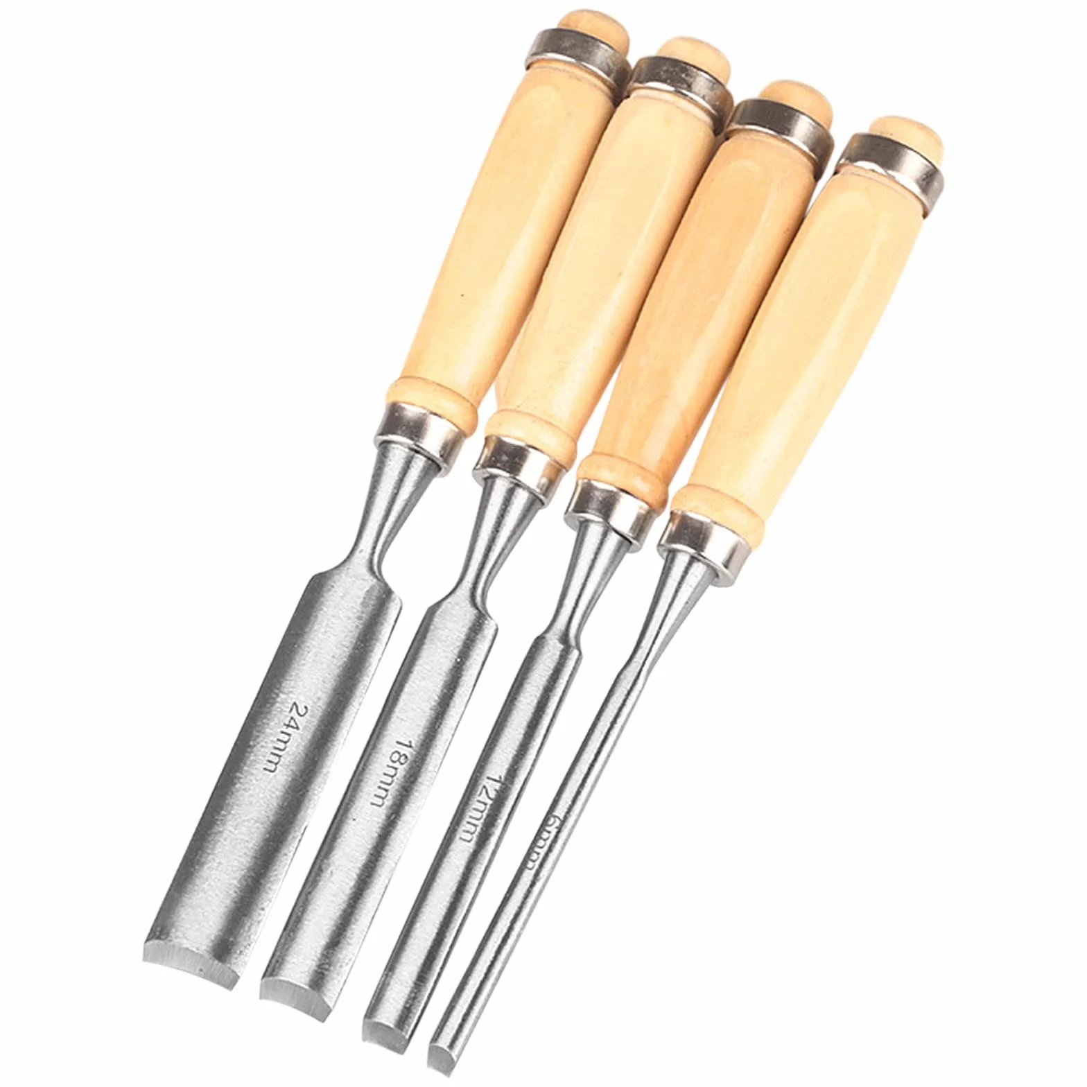 HSS 4pcs Juego De Torneado De Cincel De Torno De Madera Herramientas De Torneado,Juego de Gubias para Tallar Madera 8mm/12mm/18mm/24mm,para Principiantes y Profesionales