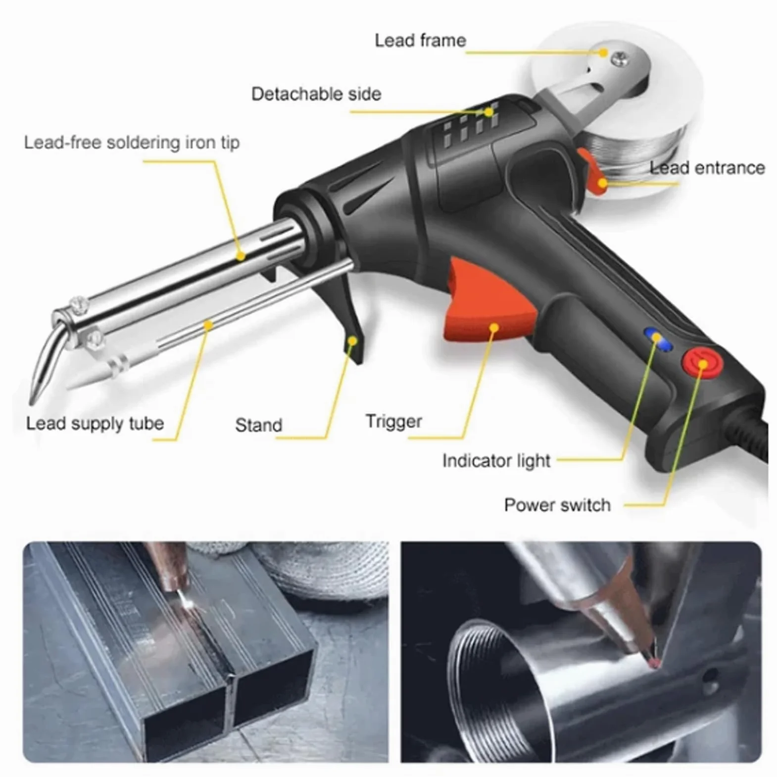 Herramientas De Soldadura LáSer Industrial Con Calentamiento Interno, Juego De Pistola De Soldar MultifuncióN, Soldador Laser, MáQuina De Corte De Metal (Verde,Calor interno)