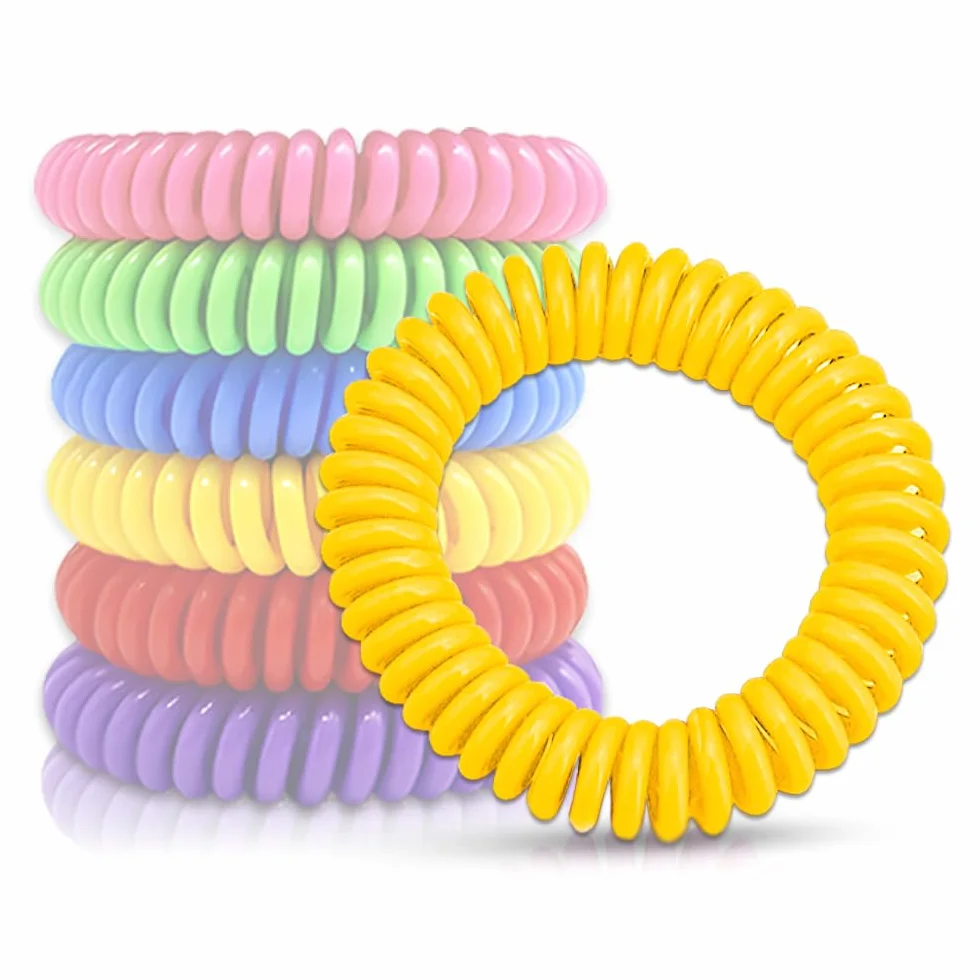 Pulseras Anti Mosquitos Multicolor Elastica con Citronela, Repelente de Mosquitos e Insectos, Proteccion Exterior Interior, Larga Duracion, para Niños y Adultos (Amarillo)