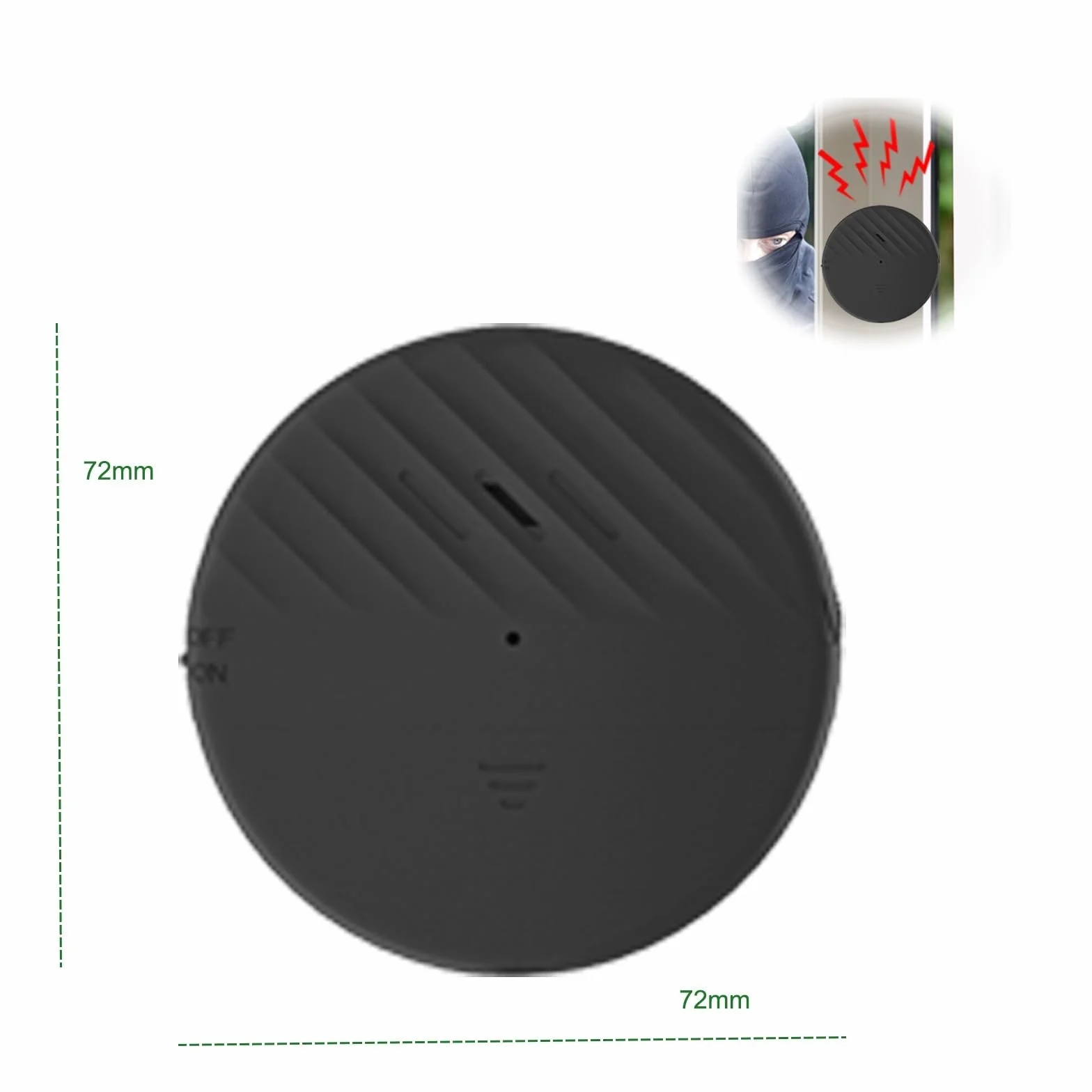 2 PCS Alarma Puerta,sensores de vibración Inteligentes WiFi, Alarma de Sensor de Rotura de Cristal de Ventana, para monitorear el Estado de Todas Las Puertas y Ventanas