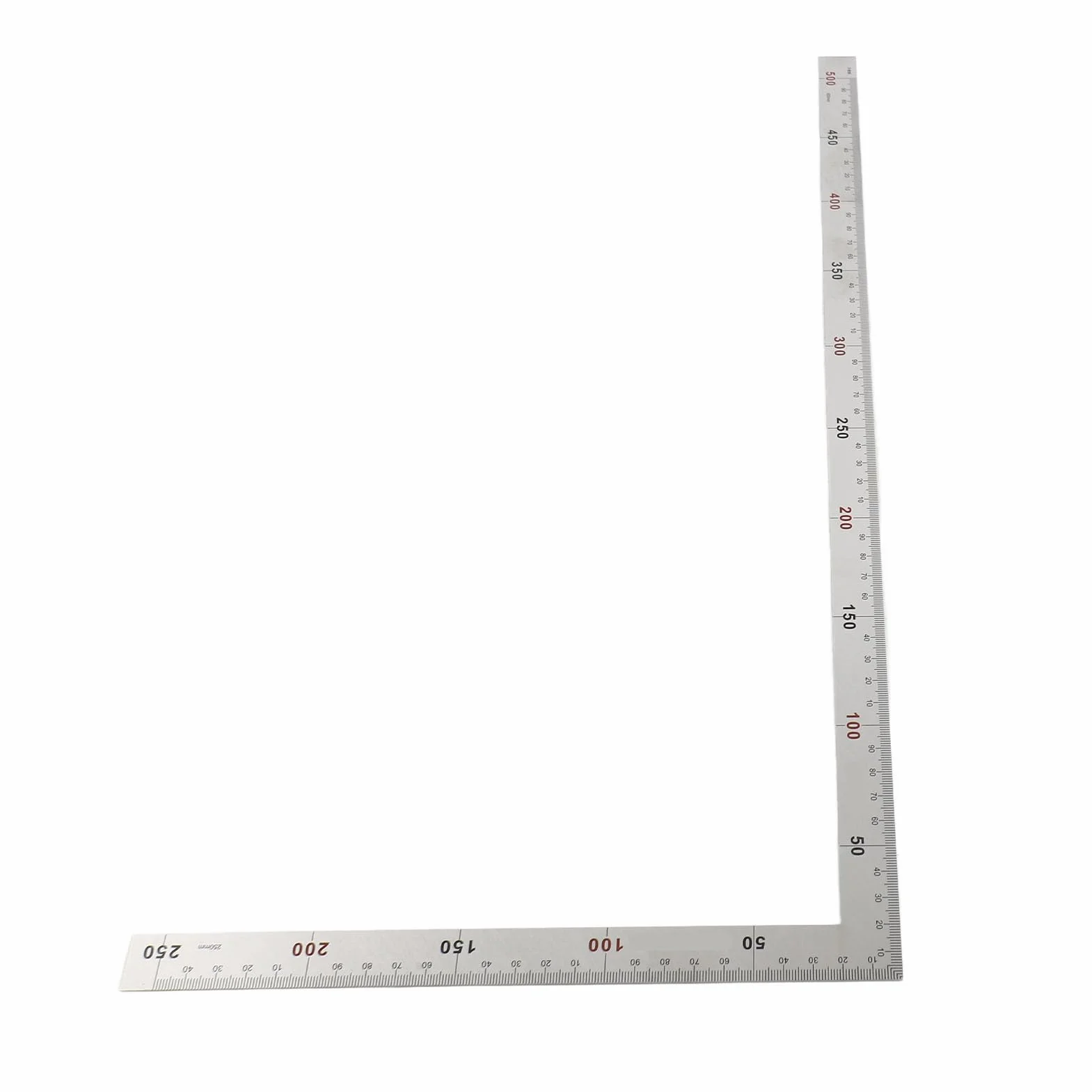 Escuadra de Carpintero Acero Inoxidable 500x250 Mm Regla de ángulo Recto de 90 Grados Marco de Acero Cuadrado Herramienta de Medición de Fácil Lectura Profesional Ángulo de Regla