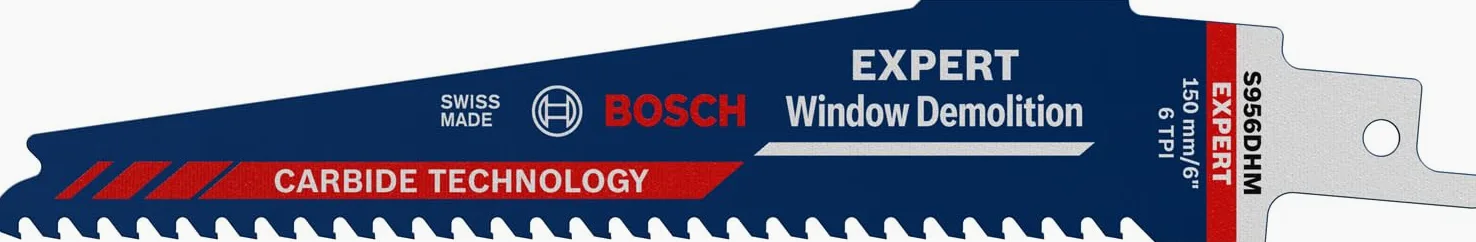 Bosch Professional 1x Hoja de sierra sable Expert `Window Demolition` S 956 DHM (para Madera con metal duro, Longitud 150 mm, accesorios Sierra sable)