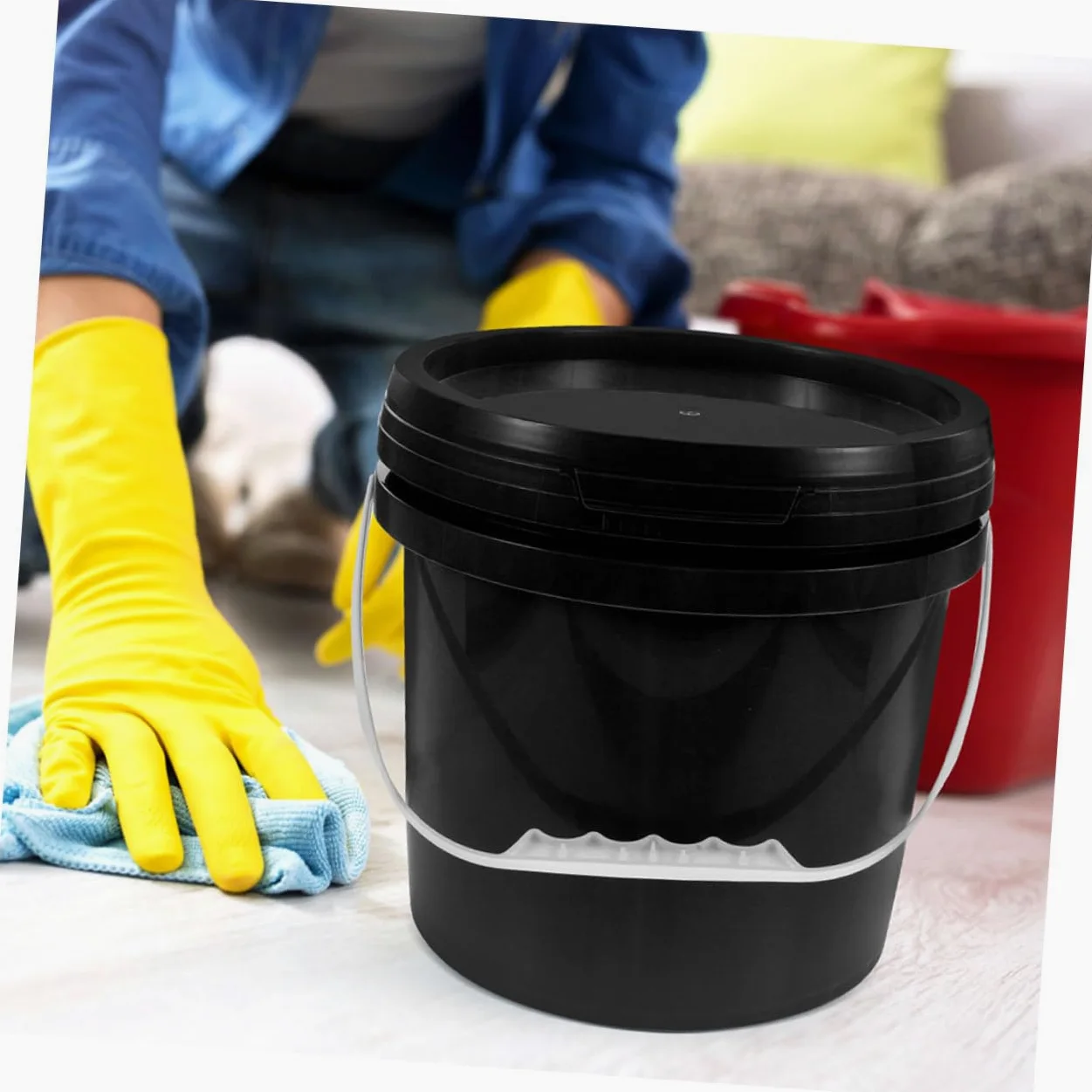 Mikikit Cubeta Redonda de Plástico Almacenamiento de Pintura y Pigmentos Uso Múltiple Proyectos de Pintura