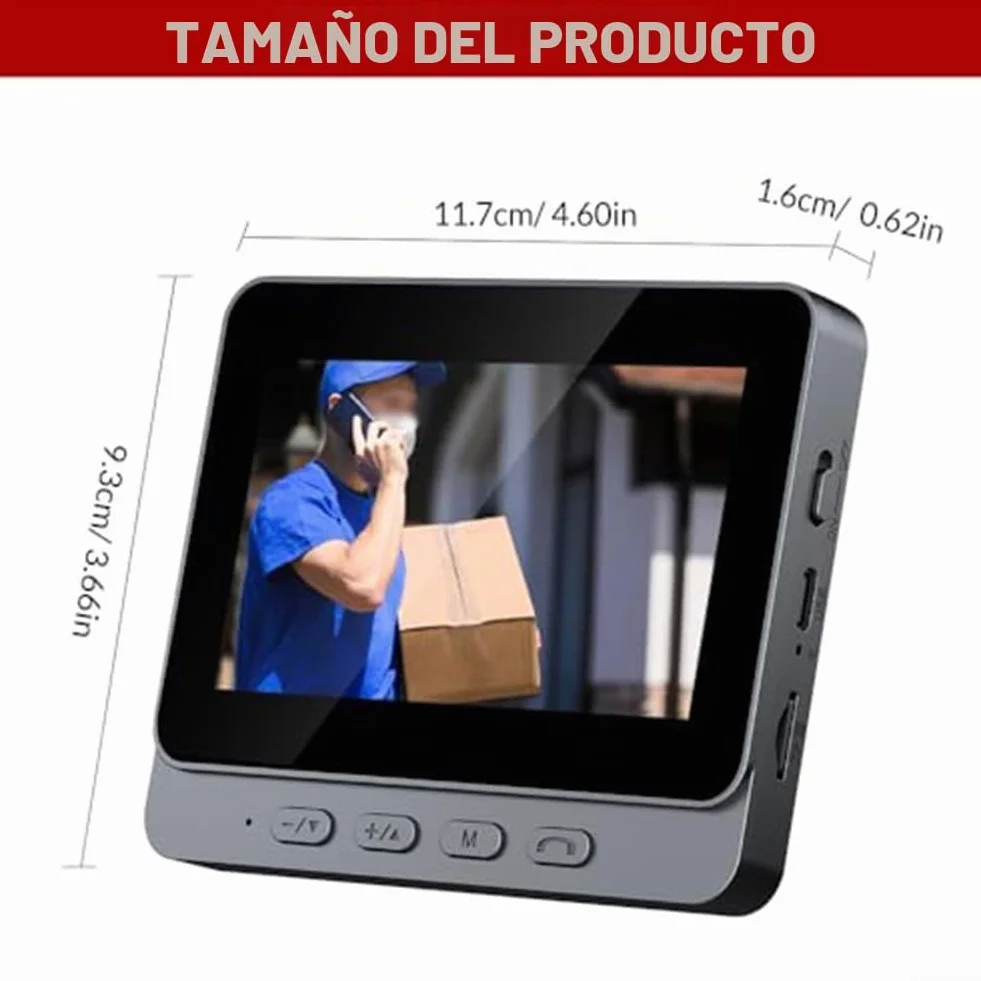 Timbre inalámbrico de video sin necesidad de WiFi, audio de 2 vías, cámara habilitada con pantalla, videoportero 1080P, diseño impermeable para uso en exteriores, suscripción