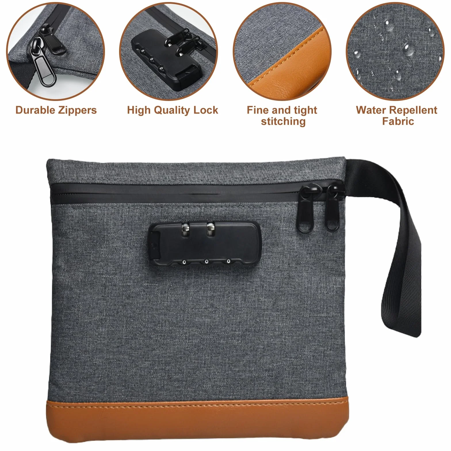 Bolsa Resistente Al Olor Con Cerradura De Números, Bolsa De Seguridad, Impermeable, Cartera Resistente Al Olor, Para Documentos, Caja De Dinero, Caja Con Candado De Combinación