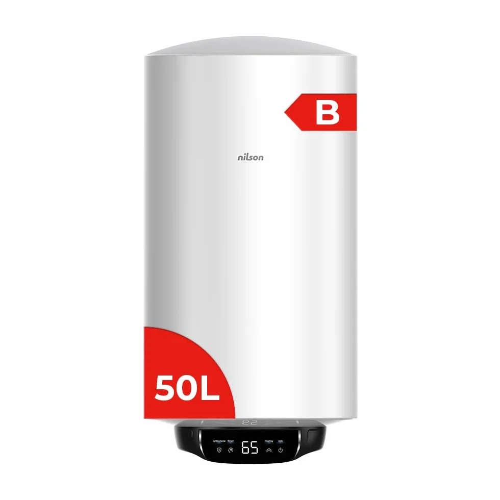 Nilson Termo Eléctrico Vertical 50 Litros NT5000EADW 1500W Acero Inoxidable Blanco Clase B