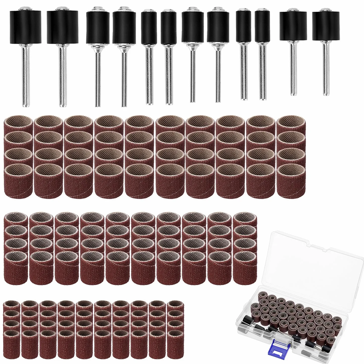 QWORK 132 Piezas Tambores de lijado para Dremel herramientas rotativas