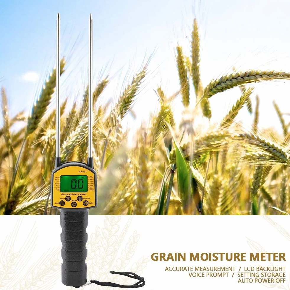 Medidor de Humedad de Grano Digital con Pantalla LCD AR991 Analizador del Higrómetro para Hogar Jardín Planta Granja y Césped
