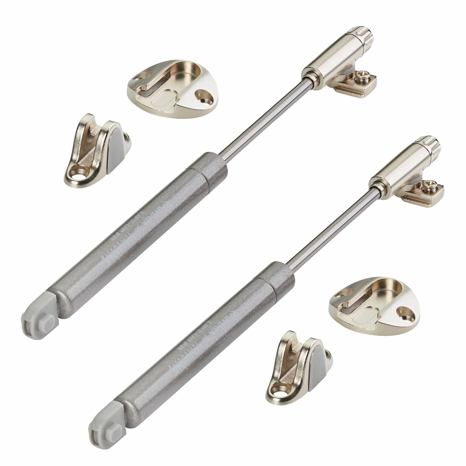 Juego de 2 amortiguadores de presión de gas Italiana Ferramenta KRABY lift up (120 Newton, 277 mm de longitud total) Amortiguadores adecuados para trampillas de armarios