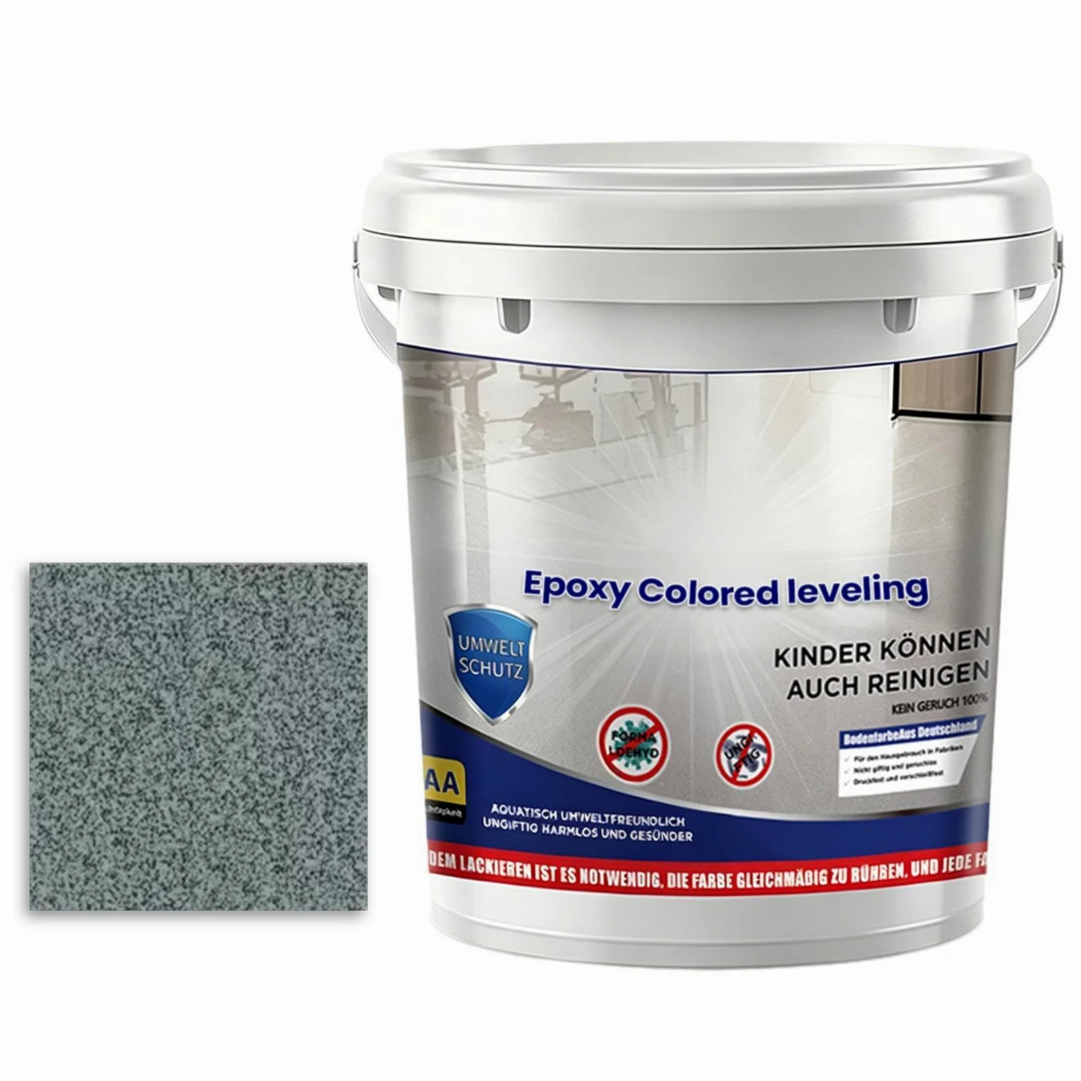 Genérico Pintura Suelo Arenа Coloreada Epoxi - Capa Autonivelante Brillante Efecto Mármol | Antideslizante Resistente Desgaste Para Hormigón Garaje Casa Hogar, Interior Exterior Ducha, 500ml