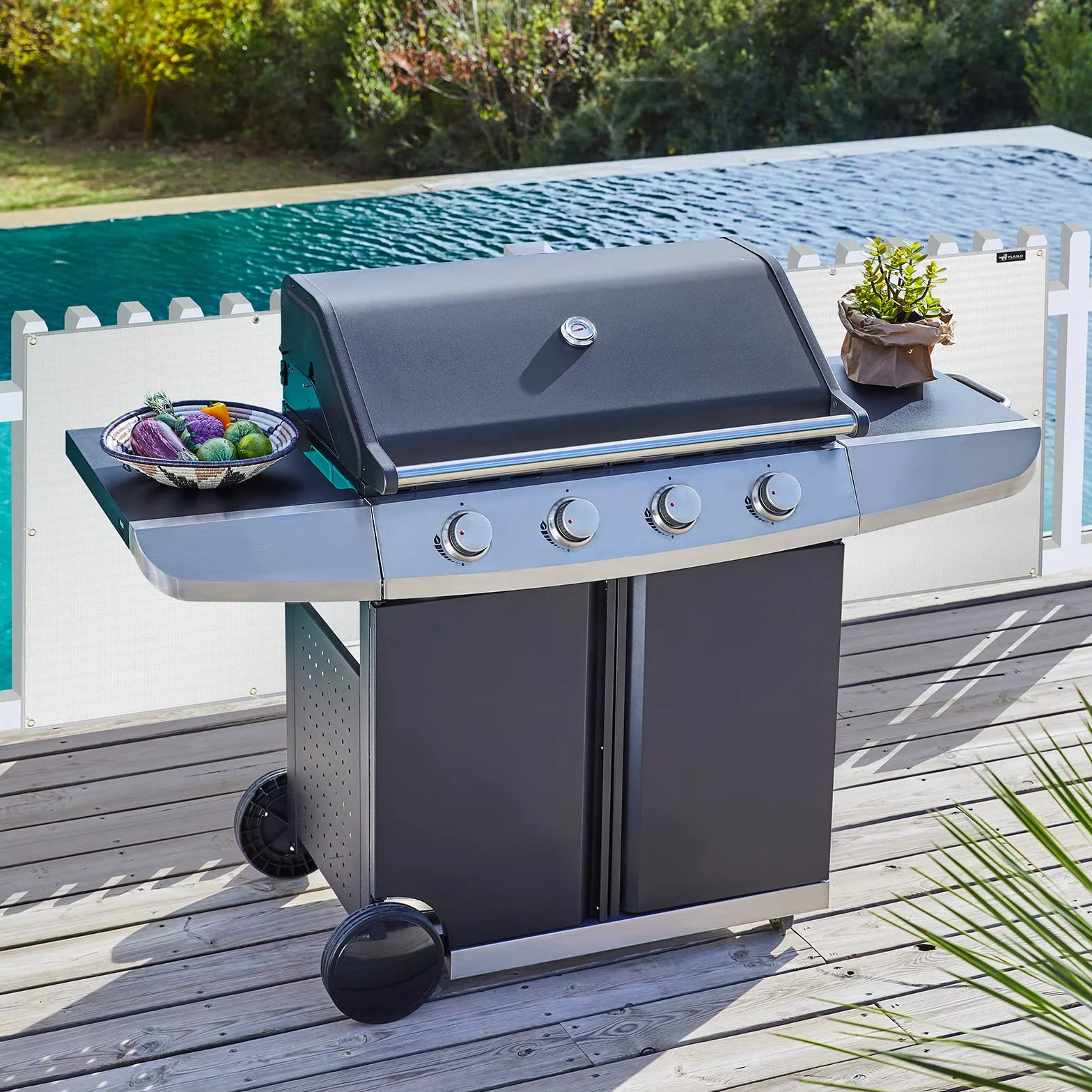 FLASLD Alfombrilla de Aluminio con protección térmica para Parrilla, Estufa, Horno y refrigerador, Cubierta ignífuga y Pantalla Que Protege la barandilla de la Parrilla (76 x 101 cm)