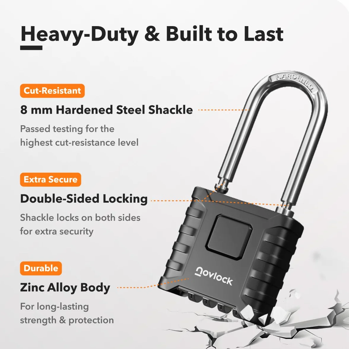 Candado de combinación resistente – arco largo de 5,9 cm – candado exterior impermeable de 4 cifras para portones, vallas, cobertizos, trasteros, taquillas y armarios – 2 unidades, negro
