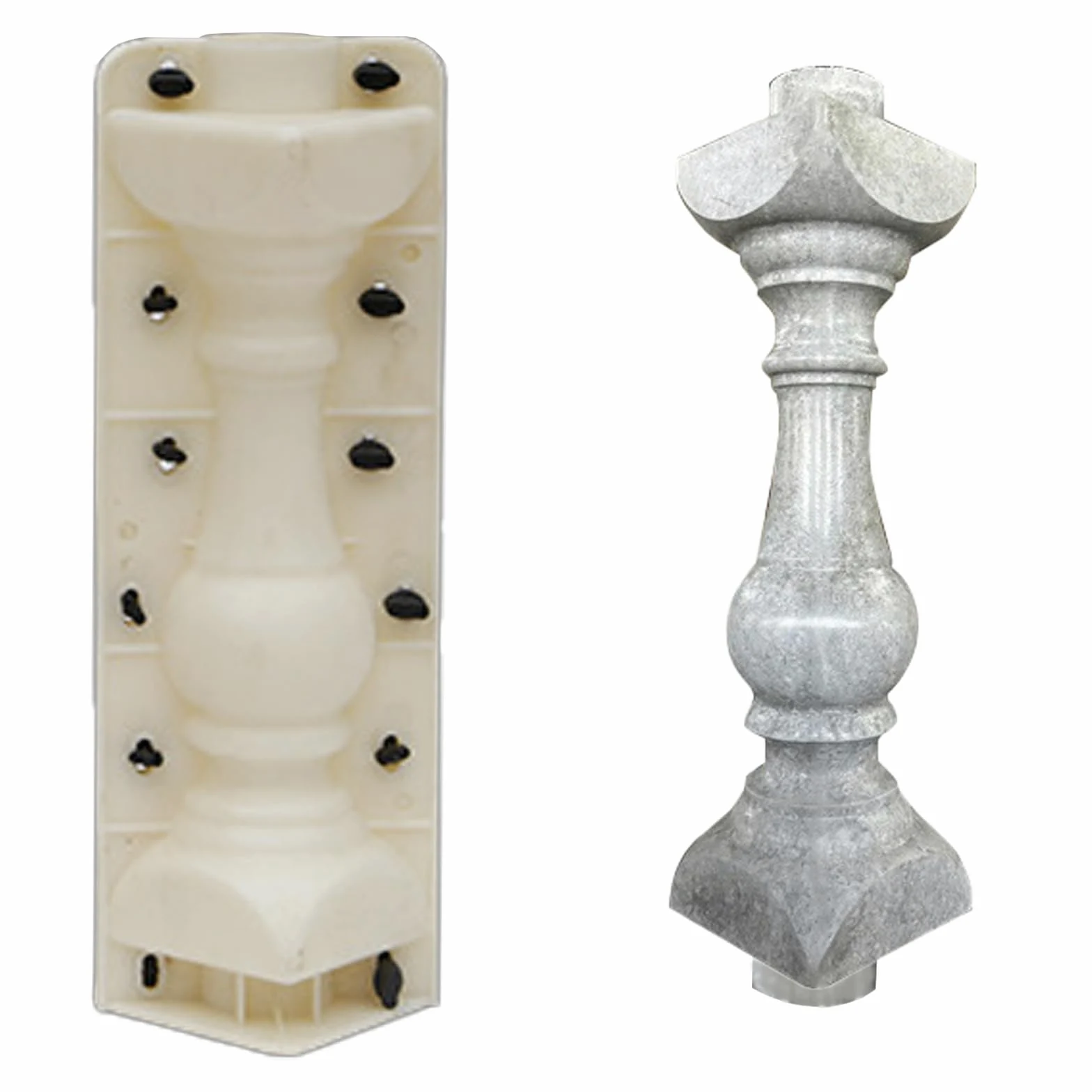 Molde de hormigón para balcón, barandilla de columna romana, hormigón, yeso, cemento, balaustradas, para decoración del hogar y el jardín (estilo 4)