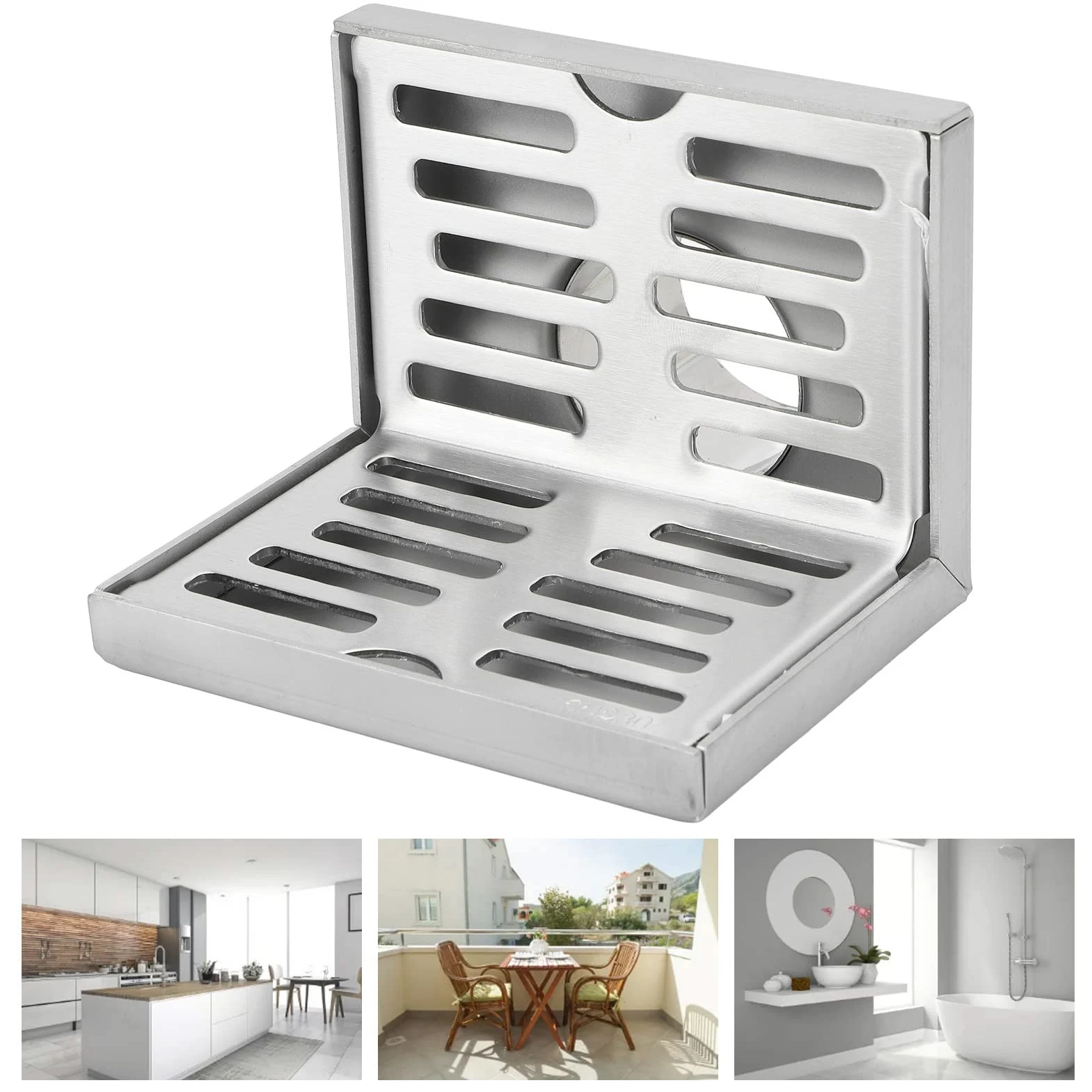 Desagüe de Piso de Esquina, Desagüe de Piso de Esquina de Pared en Forma de L con Drenaje de Piso de Lateral Desagüe de Pared de 10 Cm para Drenaje Horizontal de 90 Grados en