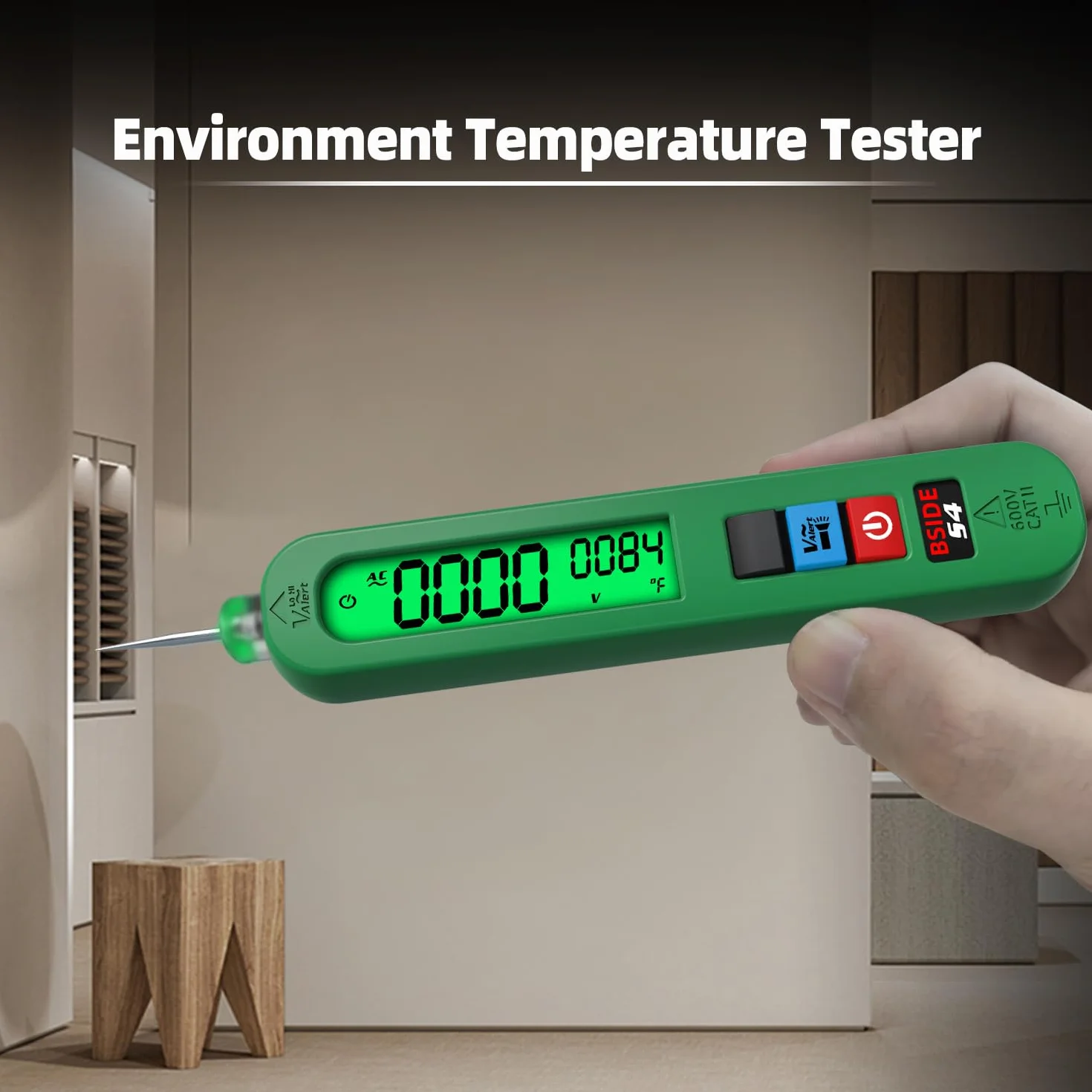 BSIDE S4 Bolígrafo Detector de Voltaje Sin Contacto AC 12V-300V Recargable con LCD y Linterna