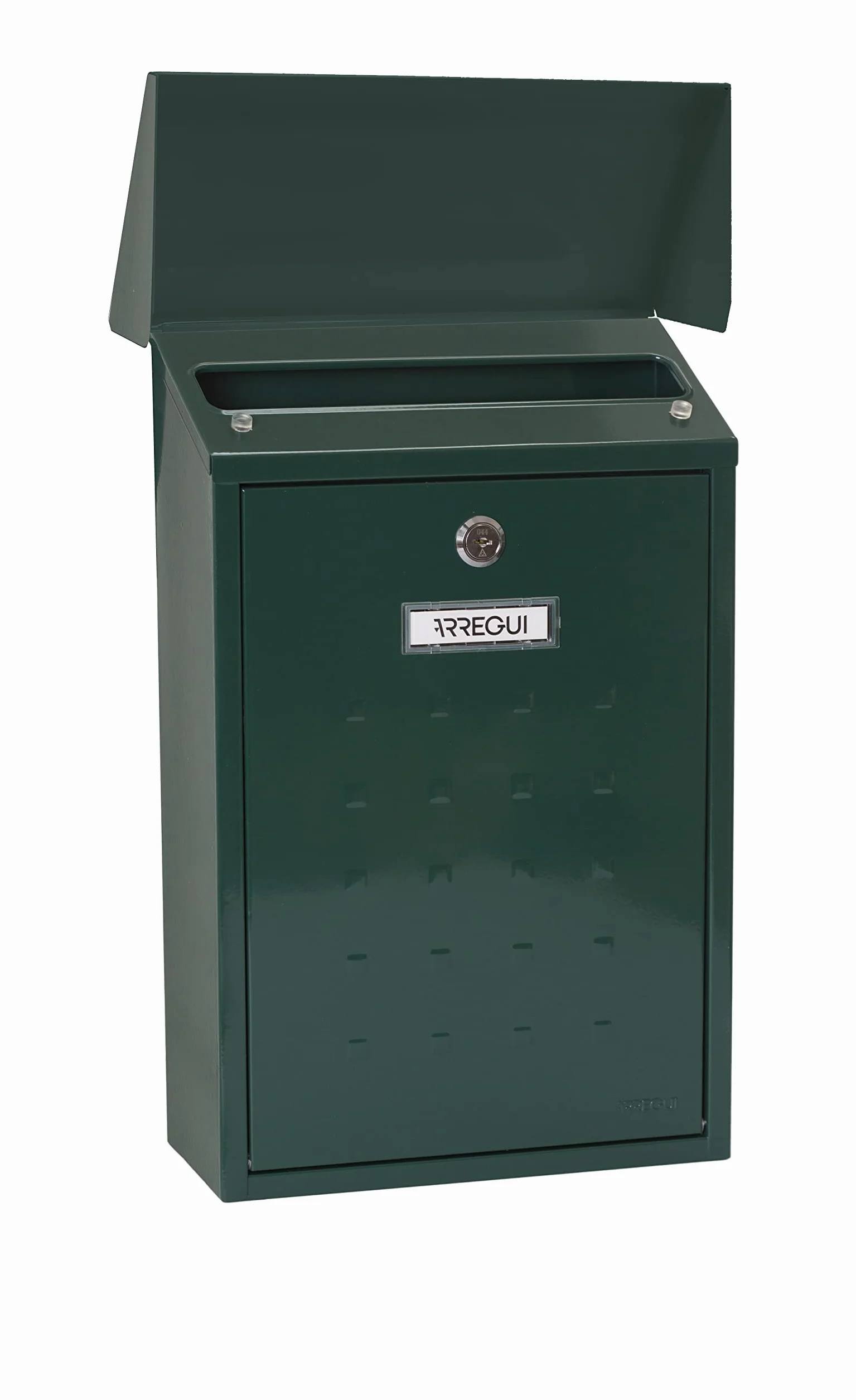 ARREGUI Premium E5603 Buzón Exterior de Acero Tamaño M (Correo DIN A4 y Revistas) | Buzón de Pared Mediano | Buzón de Correo Individual | Antilluvia | Fácil de Instalar | Verde