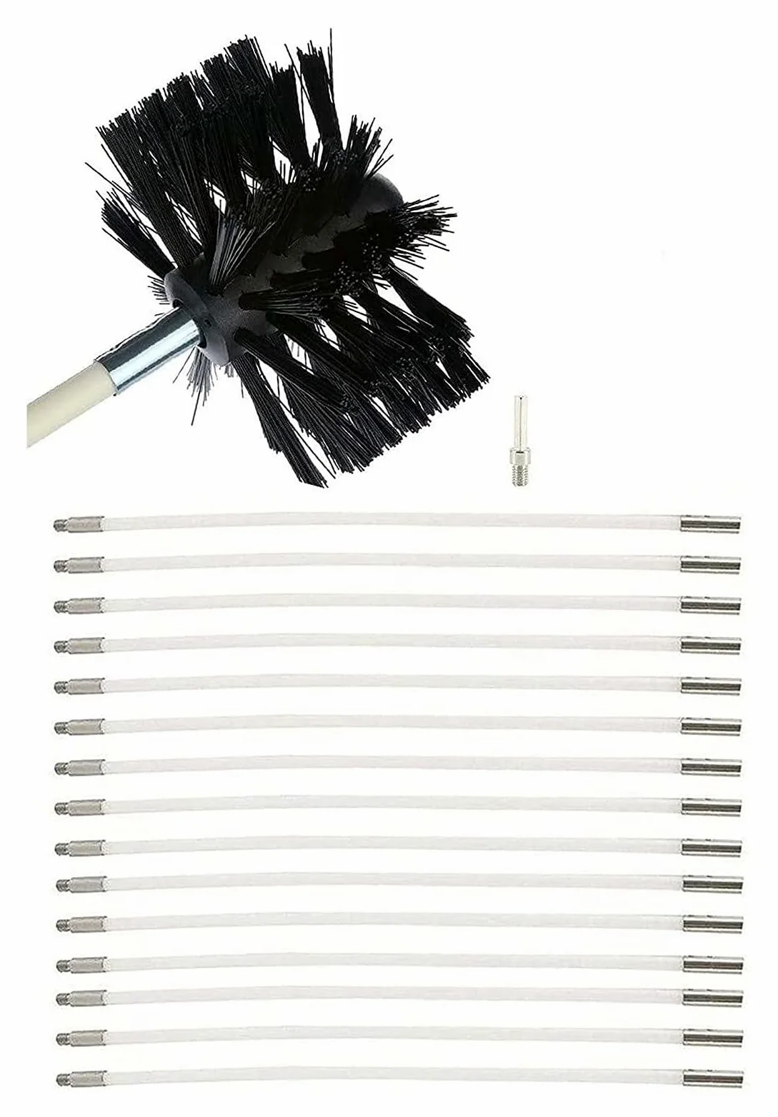 Kit De Deshollinador For Estufa De Pellets, Cepillo De Limpieza Giratorio Flexible De Nailon, Kit De Deshollinador For Conductos De Chimenea For Uso Doméstico Kit de Limpieza de Chimenea