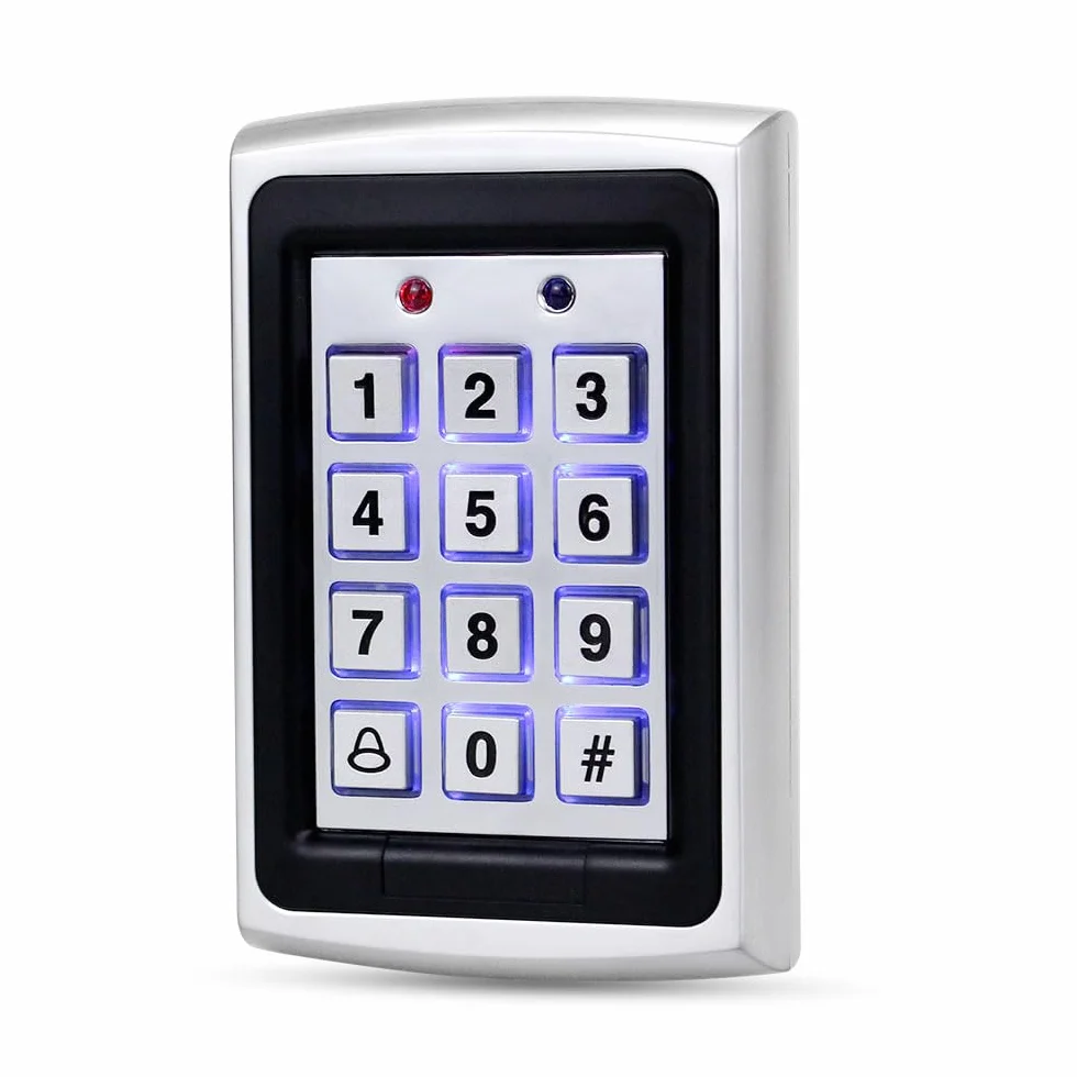 Teclado digital cercano para control de acceso seguro, 1000 usuarios, retroiluminado, RFID 125 KHz, apto para apartamentos, villas