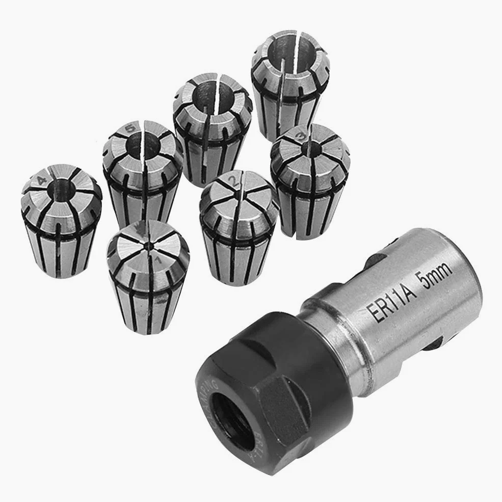 Juego De Pinzas De Resorte De 7 Piezas ER11 Varilla De Extensión Del Soporte Del Eje Del Motor De 5 Mm Con Diseño De Liberación Automática Para Taladrar, Fresar, Taladrar, Ataque De Seda