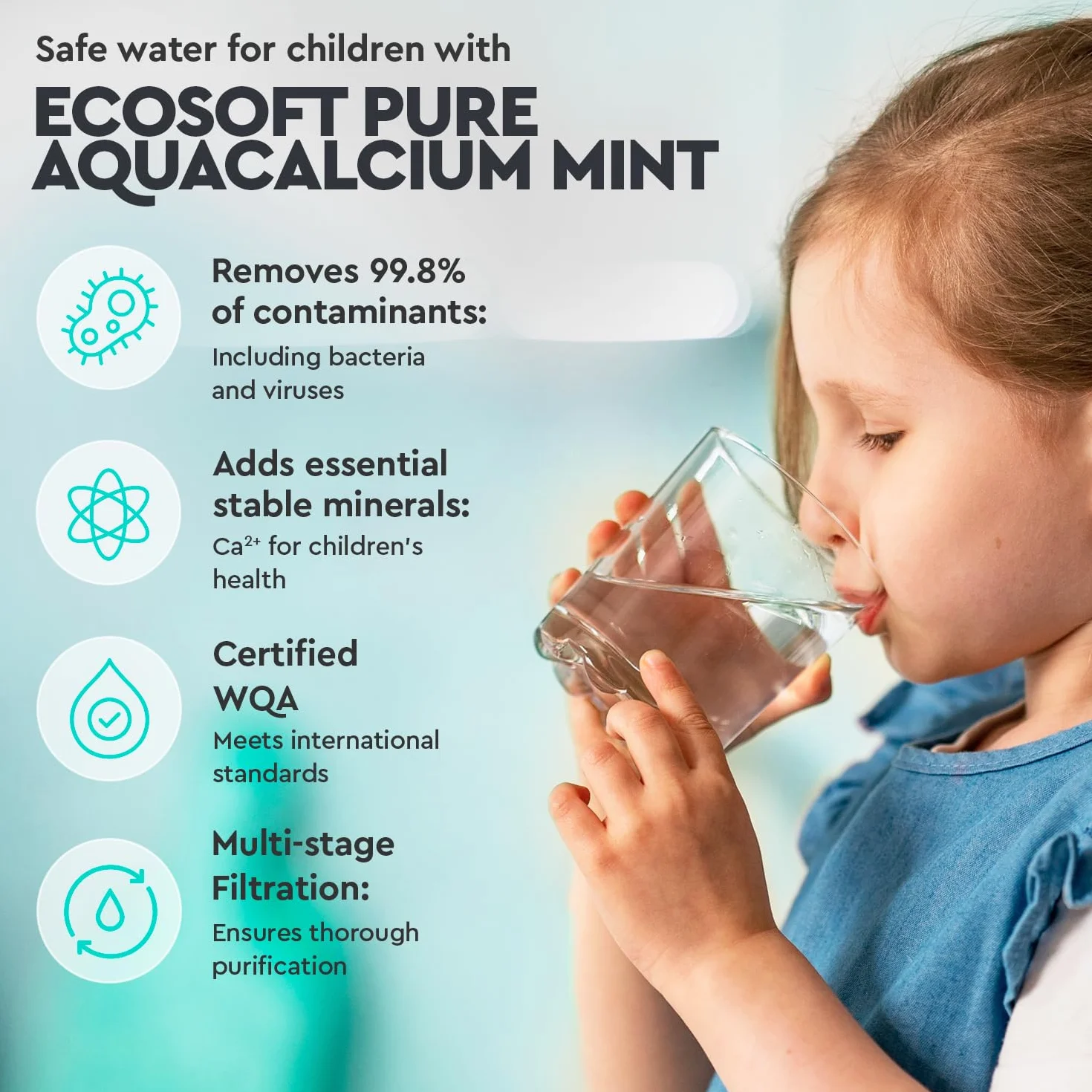 Ecosoft P'URE AquaCalcium Filtro Ósmosis Inversa con Bomba Montado Sobre Estructura Metálica para Hogar, Elimina 99.8% Contaminantes, Mineraliza Agua con Calcio