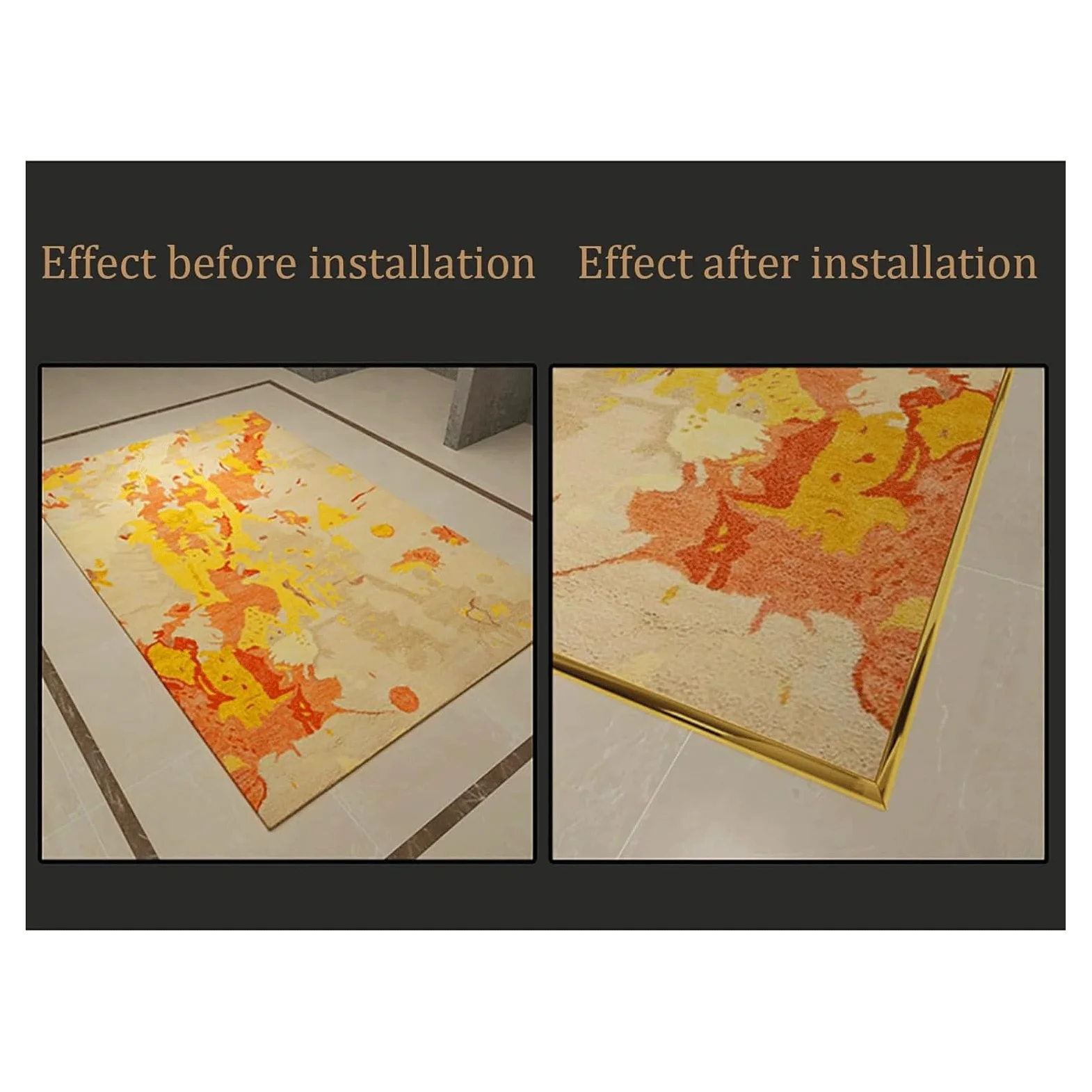 Tira de transición de Piso en Forma de Z, Tira de umbral de Alfombra a baldosa/Laminado/Madera, Borde Protector Recortable de aleación de Aluminio