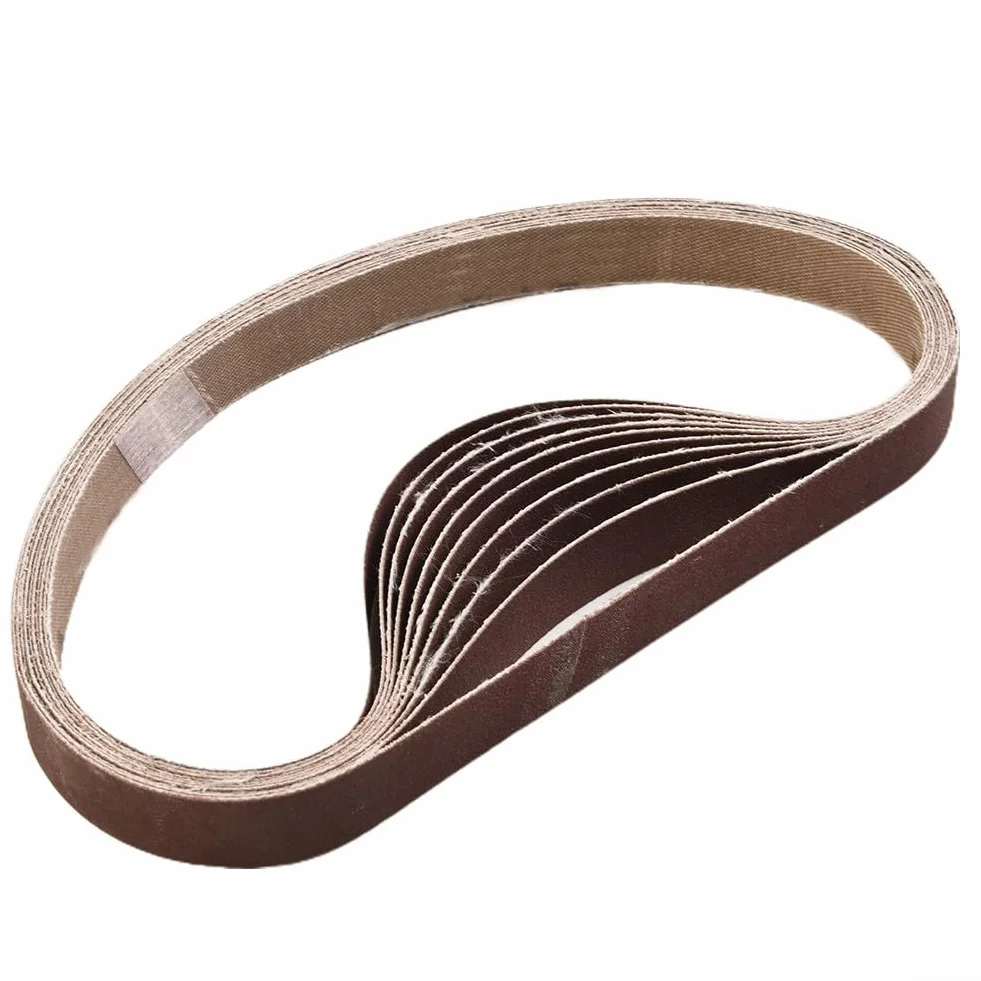 Juego de bandas de lija de óxido de aluminio de 15 x 452 mm, grano 60-600, para amoladora duradera para pulido de madera, metal, plástico, vidrio y piedra (600)