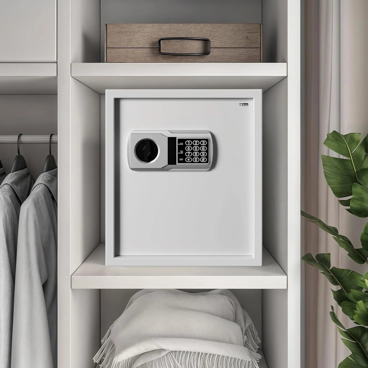 Deuba Caja Fuerte de Seguridad Electrónica 35x40x40cm Cerradura de Combinación Pared Suelo