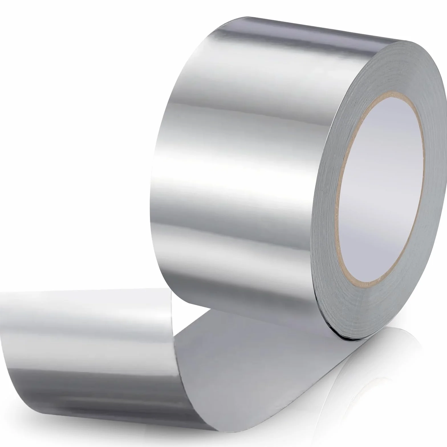 PUWOWYE Cinta De Aluminio, Cinta Aluminio Adhesiva Impermeable y Resistente al Calor, Aluminio Para Sellar para Barreras de Vapor, Sistemas de Ventilación y Aire Acondicionado (50 mm x 10 m)