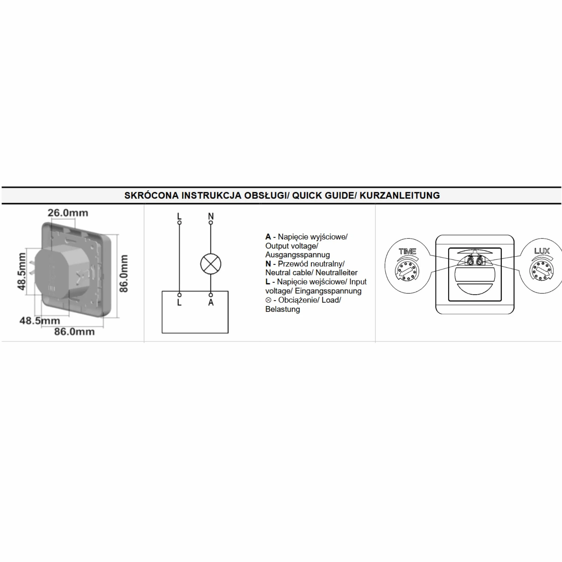 Sensor de Movimiento Empotrable 2 Hilos 160° IP20