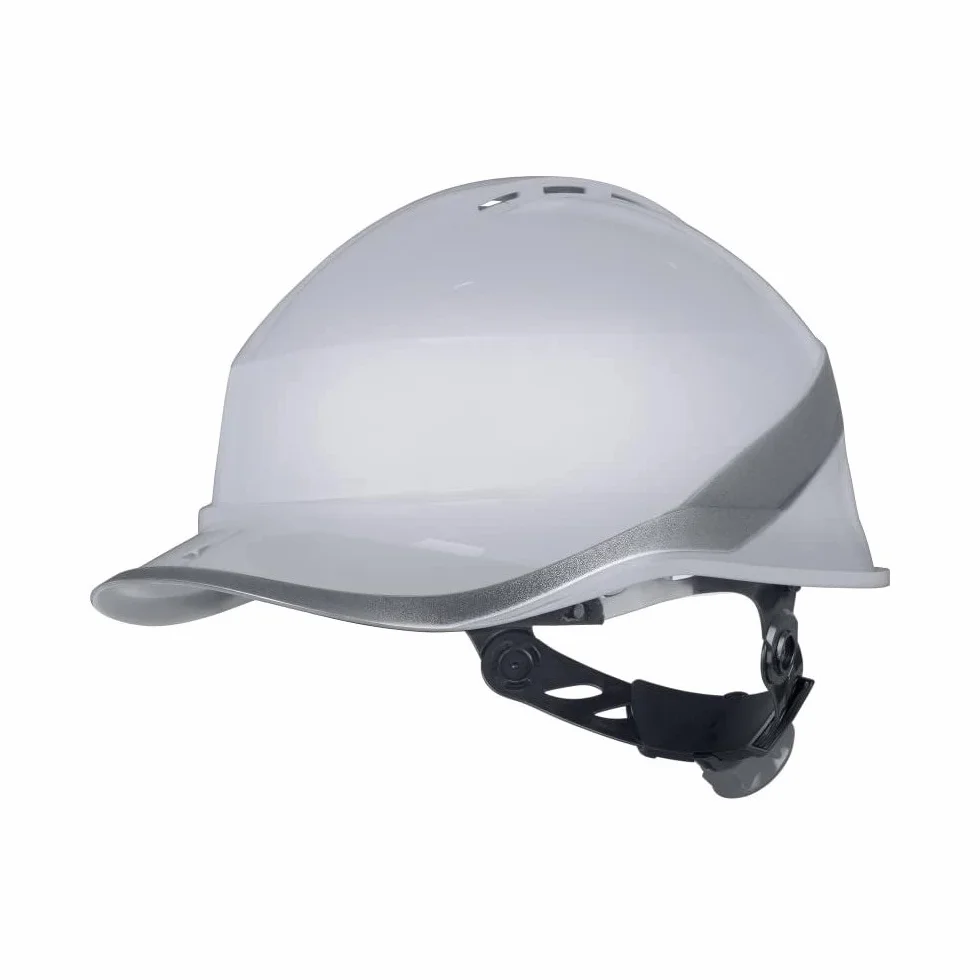 Deltaplus Diamond Vi Wind - Casco de Obra ventilado con Visera de béisbol ABS con Cierre Rotor Alrededor de la Cabeza 53-64 cm dieléctrico Deltaplus Diamond Vi Wind – Única, Blanco