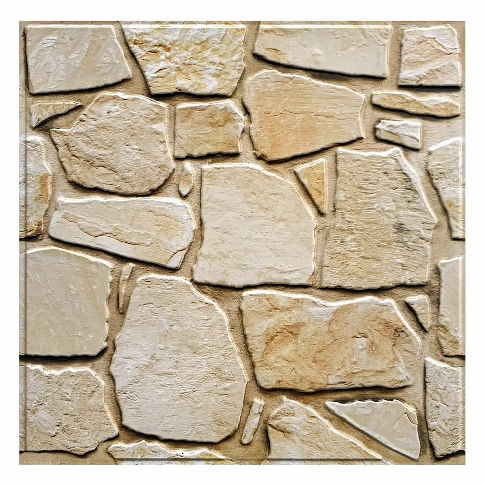 COMSTICKC Paneles de Pared 3D Autoadhesivo de Piedra, 10 Piezas 30 x 30 cm, 3D Papel Pintado, PVC Decorativo Panel de Pared de Ladrillo Adhesivos para Salón Oficina Cocina (Marrón Claro)