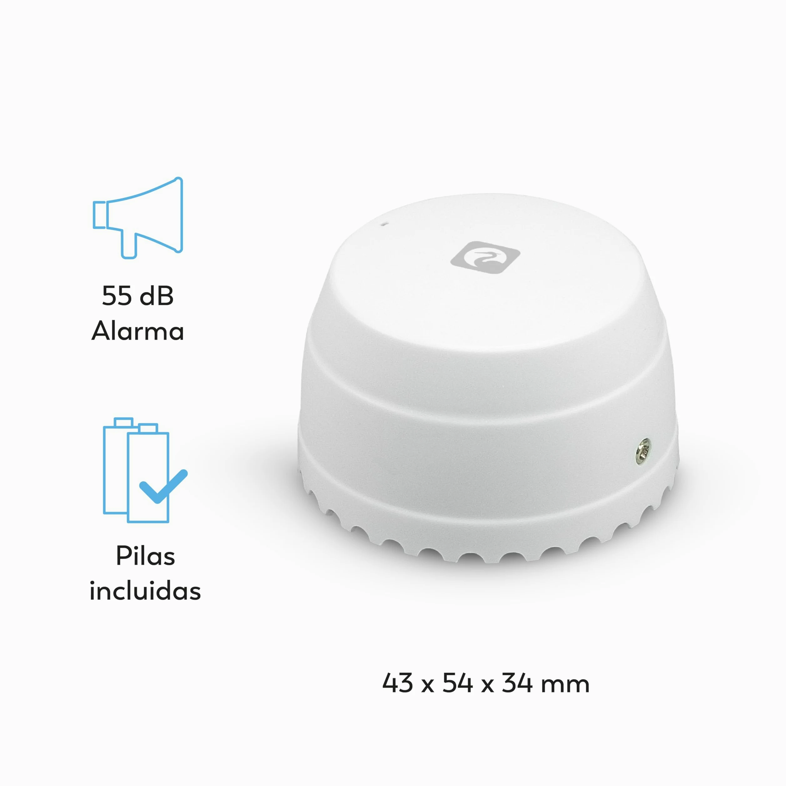 Garza Smart - Detector de Agua WiFi Inteligente para Filtraciones, Inundaciones...con Notificaciones en Tiempo Real por App, Alarma Sonora de 55 db, No Requiere Instalación.