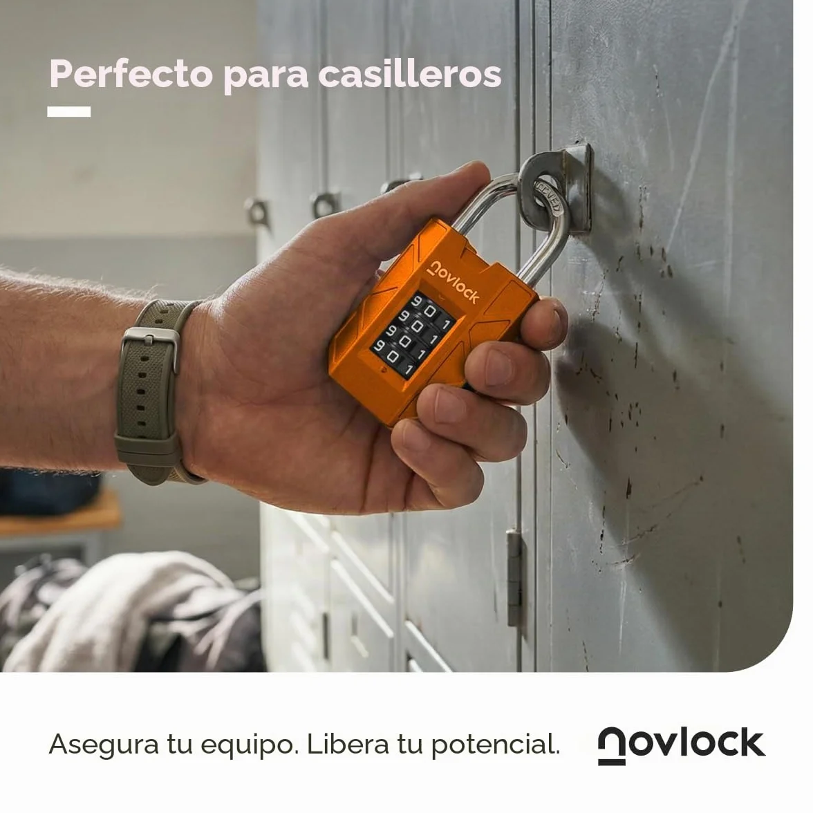 Candado de Combinación de 4 Dígitos 7 mm Acero Templado para Taquillas Armarios Portones Naranja