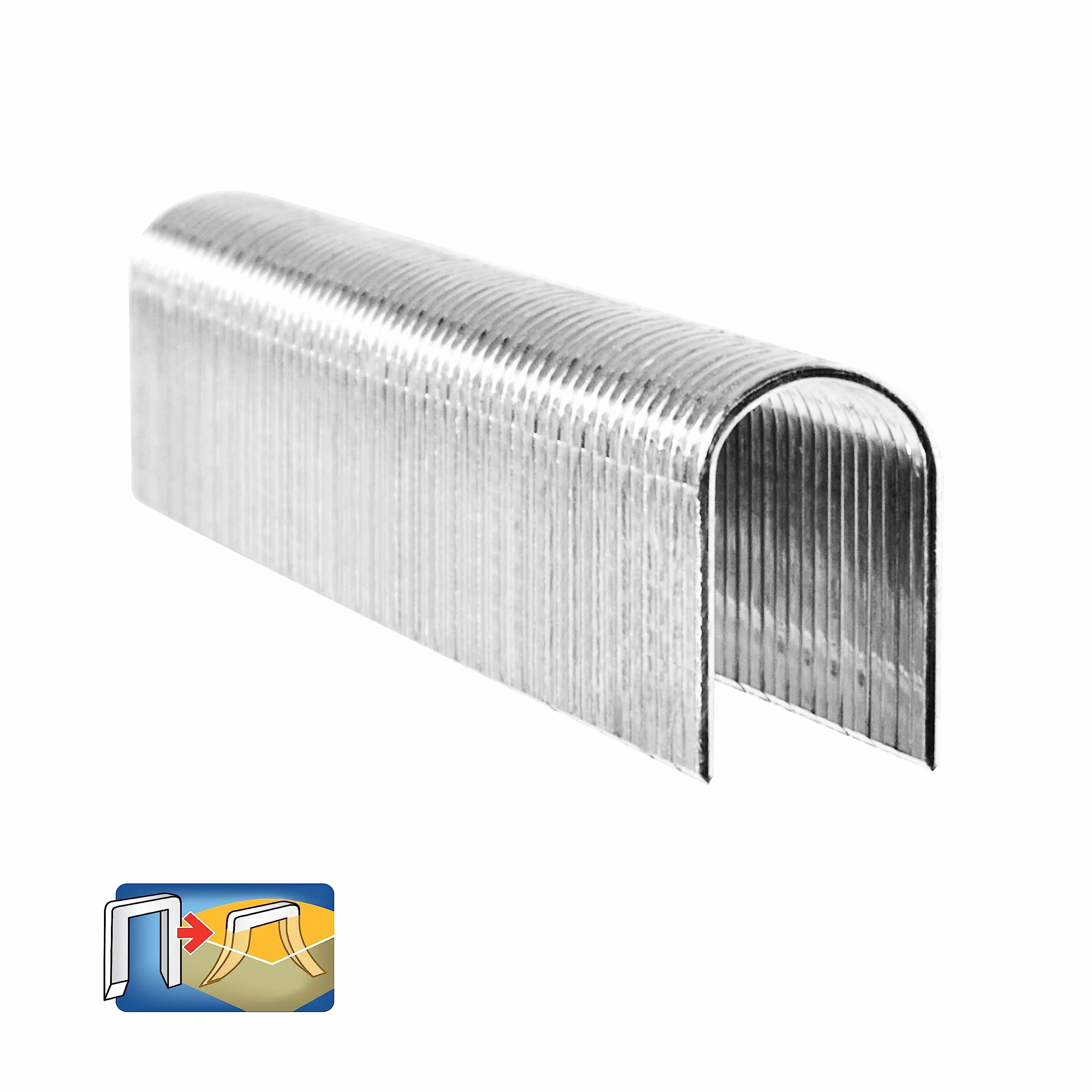Rapid Caja de Grapas de Corona Redondeada con Recubrimiento Blanco para Cables de Bajo Voltaje N.º28 de Acero Galvanizado, 10 mm – 5 x 1.000 Grapas