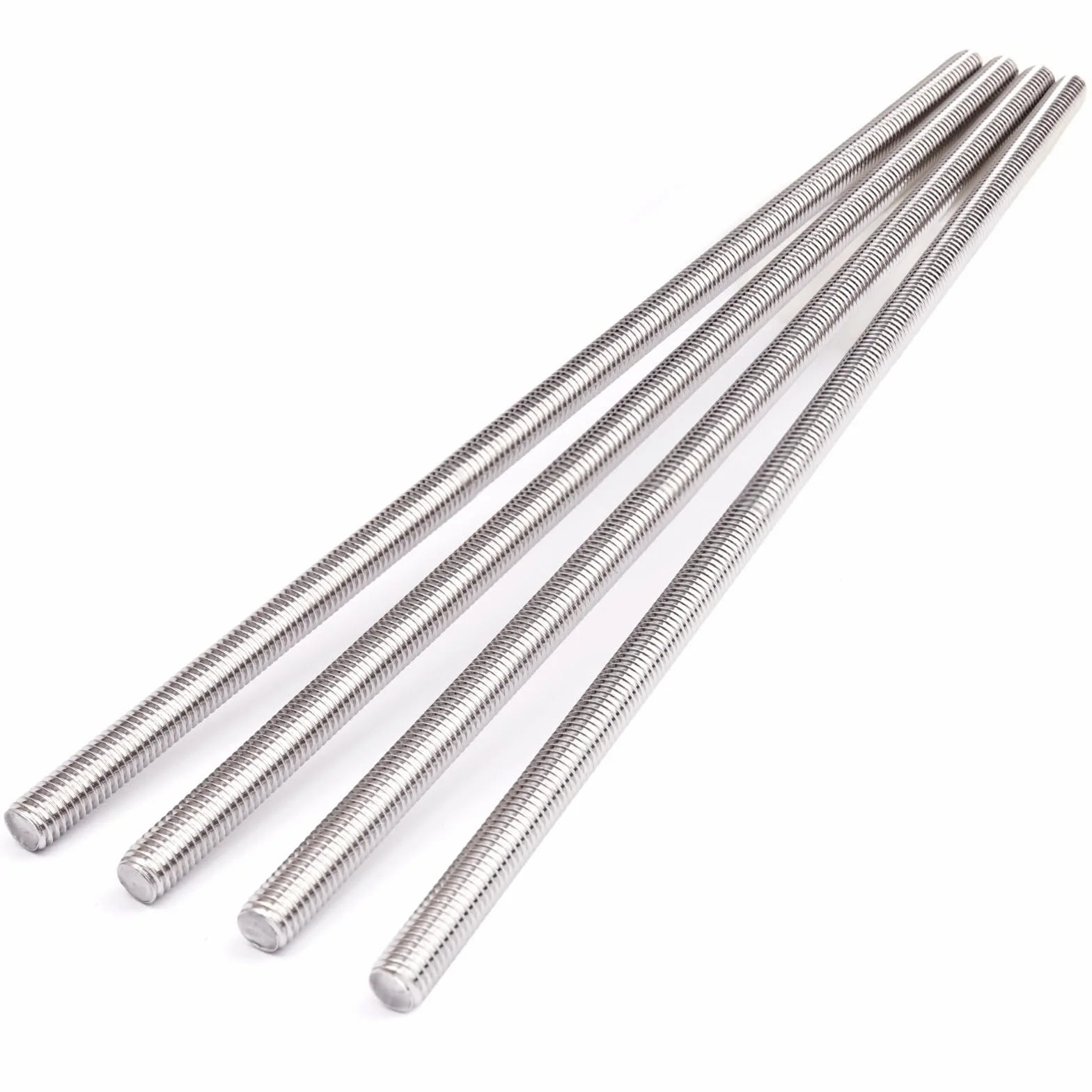 Varilla roscada de acero inoxidable 304, 4 varillas roscadas con rosca métrica completa, rosca derecha (M8 x 330 mm)