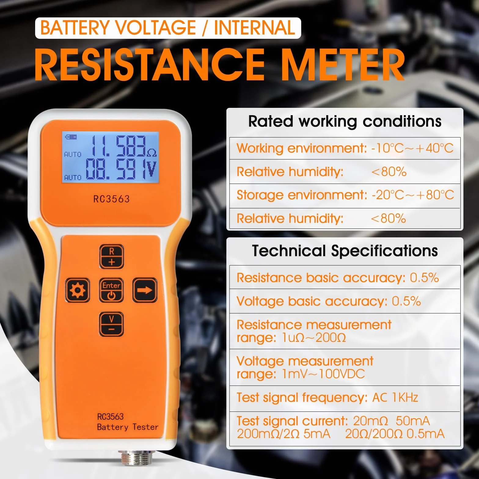 Probador de resistencia interna de batería RC3563 1uΩ ~ 200Ω / 1mV ~ ±100VDC