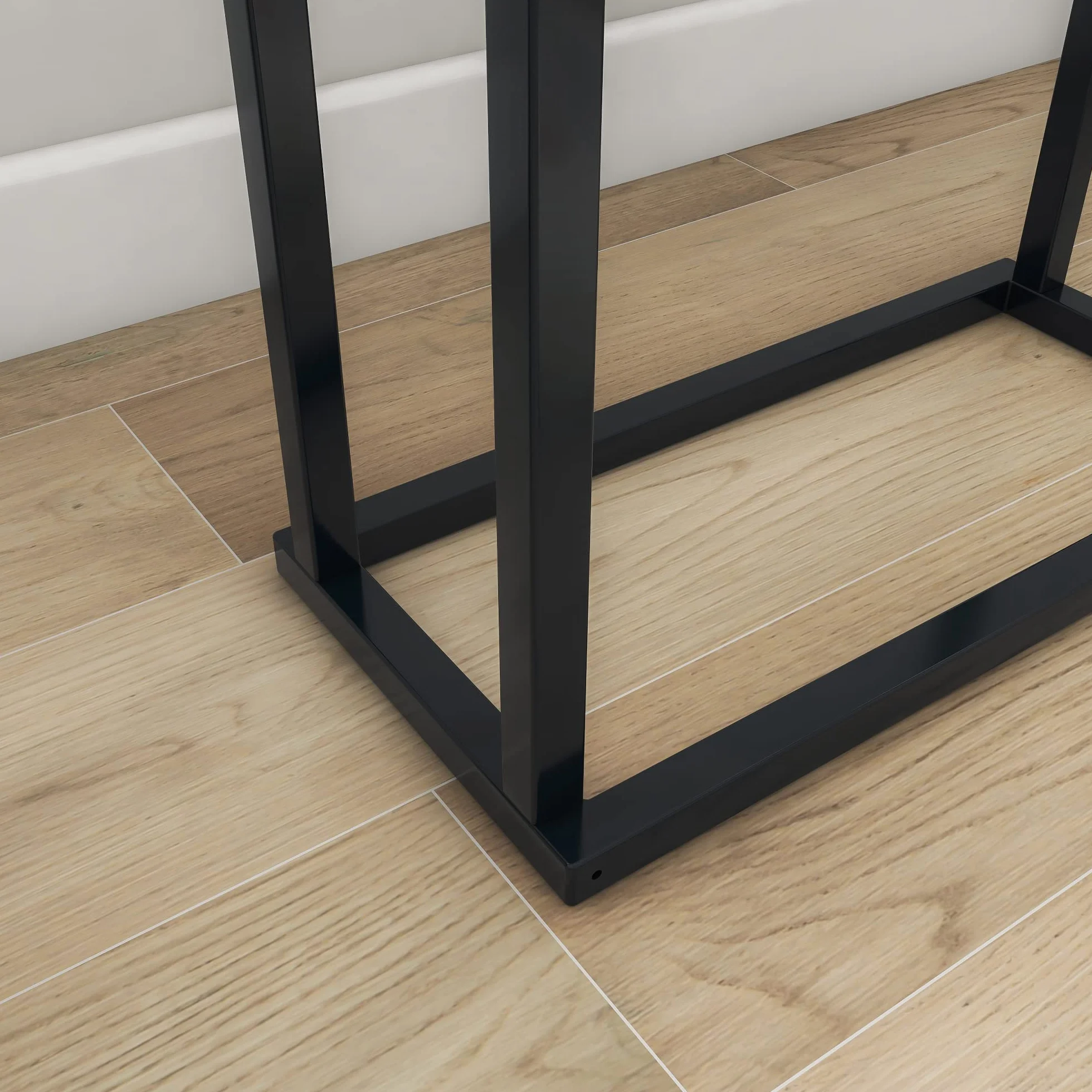 JELUTE Toallero de pie – Organizador de 2 Niveles para baño y Toallas, Accesorios de baño, Color Negro