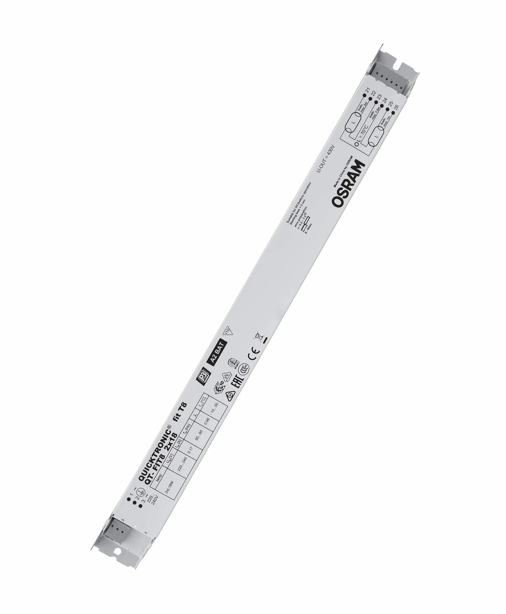 Osram Lamps Balasto Electrónico, Quicktronic FIT 8, LL/KLL non-DIM, QT-FIT8 2X18/220-240