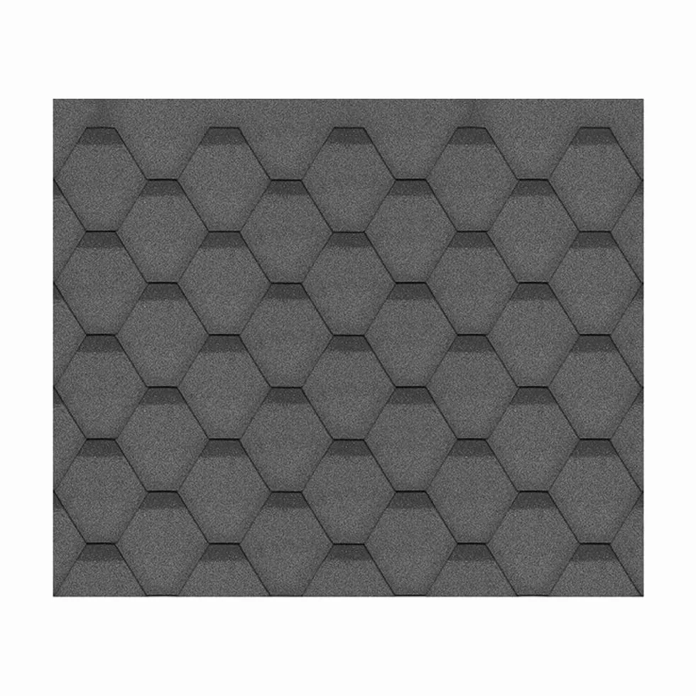 Kit de tejas bituminosas Hexagonal Rock H332BLACK de color negro - la techumbre bituminosa para la casa rural, Timbela M332
