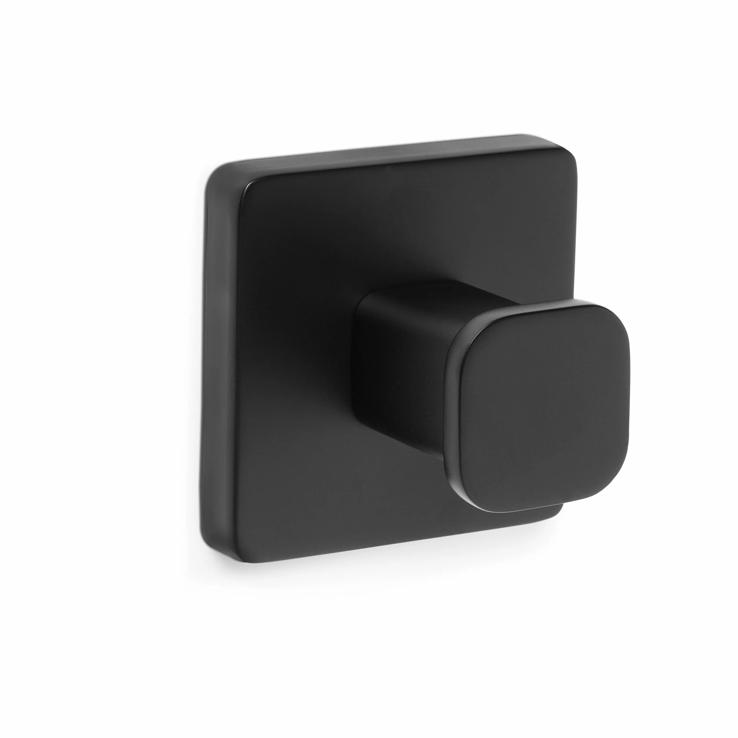 TATAY Colgador negro Acero Inoxidable Zamak 10Kg 6x4,6x6 cm Doble Sistema fijación Tornillos Glu Fix