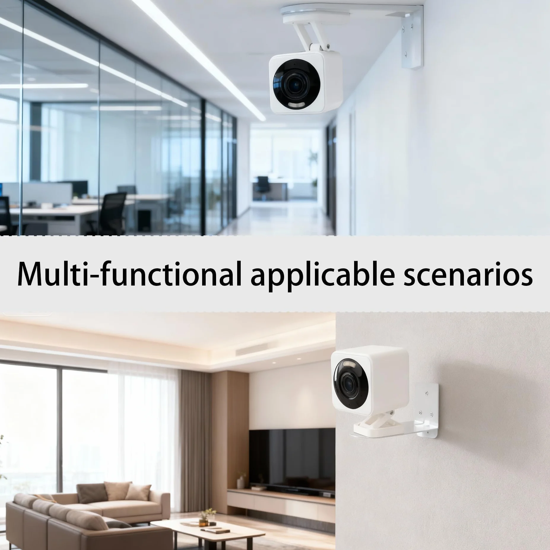 2PCS Soporte de Pared para Cámara de Vigilancia, Soporte Adhesivo Sin Taladro de Aluminio Sólido, Compatible con Mini Pan Tilt, Indoor Cam E220, Soporte Universal para Cámara