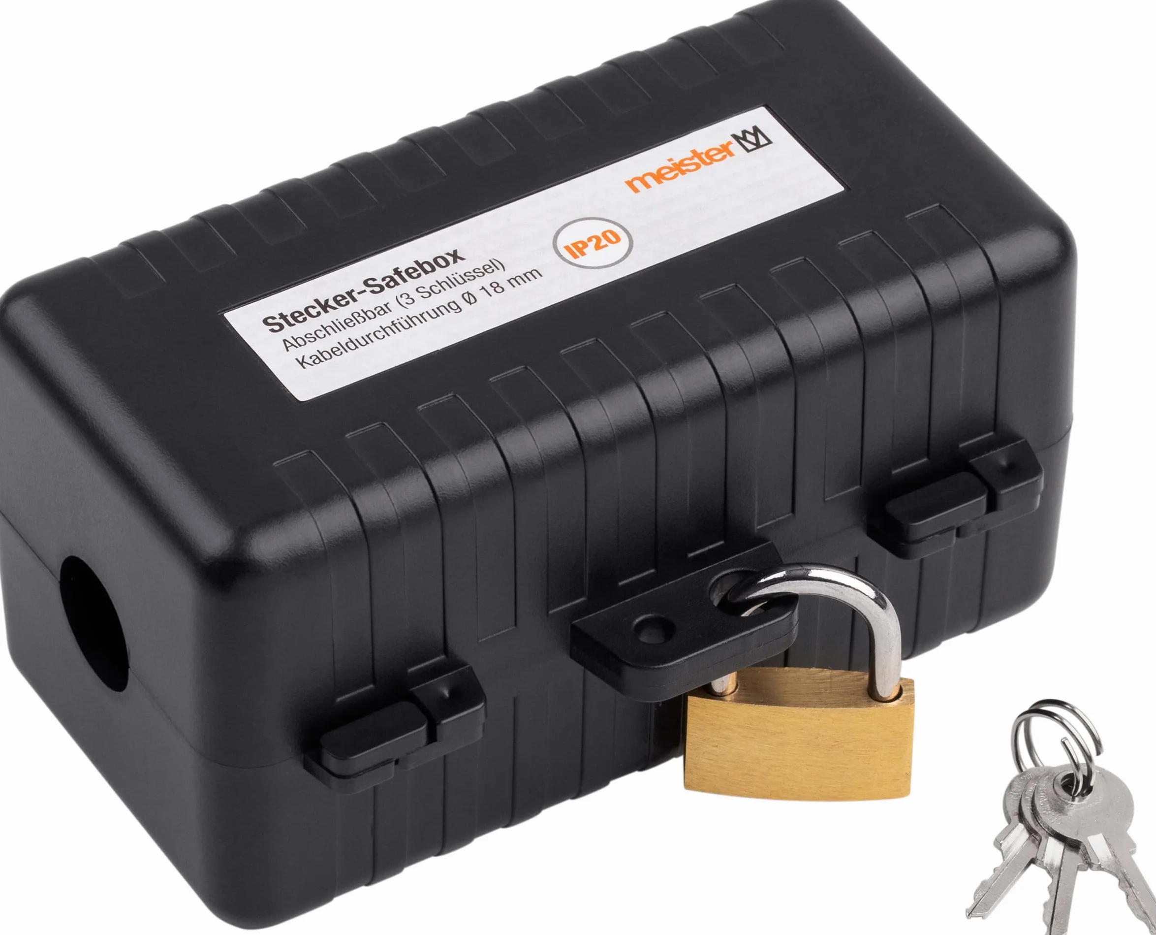 Meister Safebox Caja de Seguridad 120x60x60 mm IP20 Negro Candado Llaves