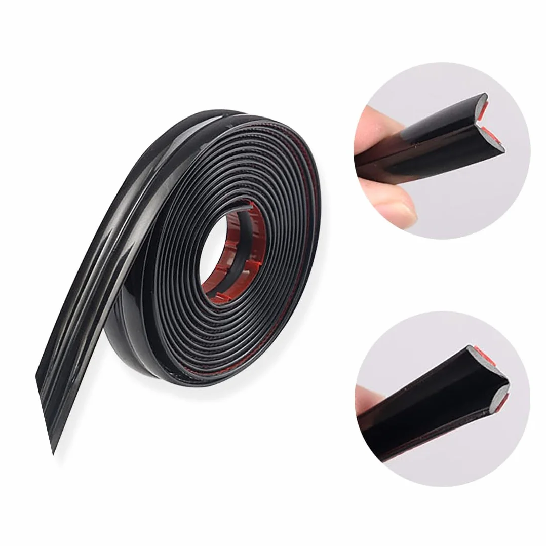 Moldura flexible de 20 pies, moldura de techo, despegar y pegar, protectores de esquina para pared, tira de calafateo autoadhesiva para sala de estar, dormitorio, cocina, baño (negro)