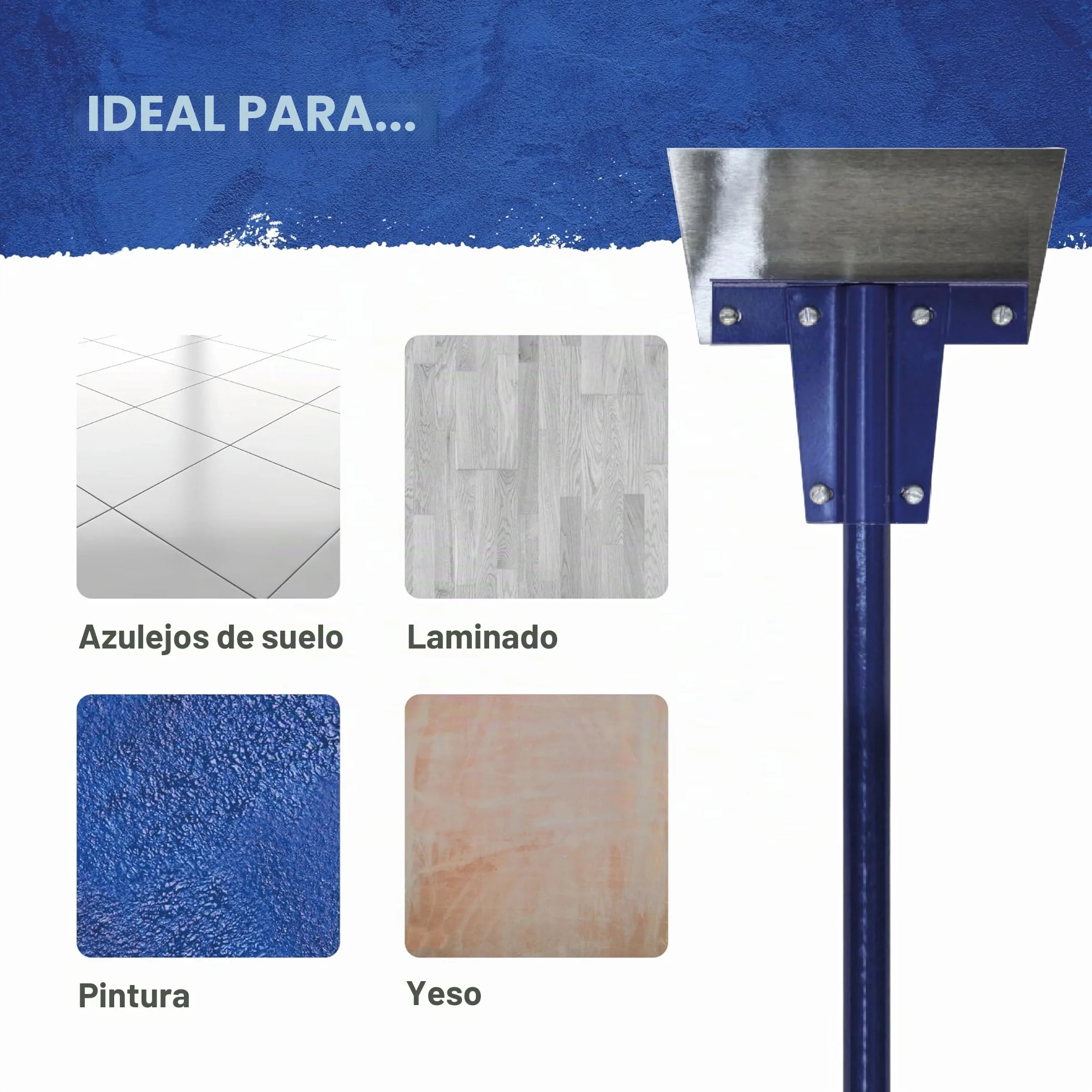 Raspador de suelos Faithfull: hoja de 200 mm (8 pulgadas) de ancho con mango de fibra de vidrio de 1450 mm (57 pulgadas) para limpieza y preparación de superficies