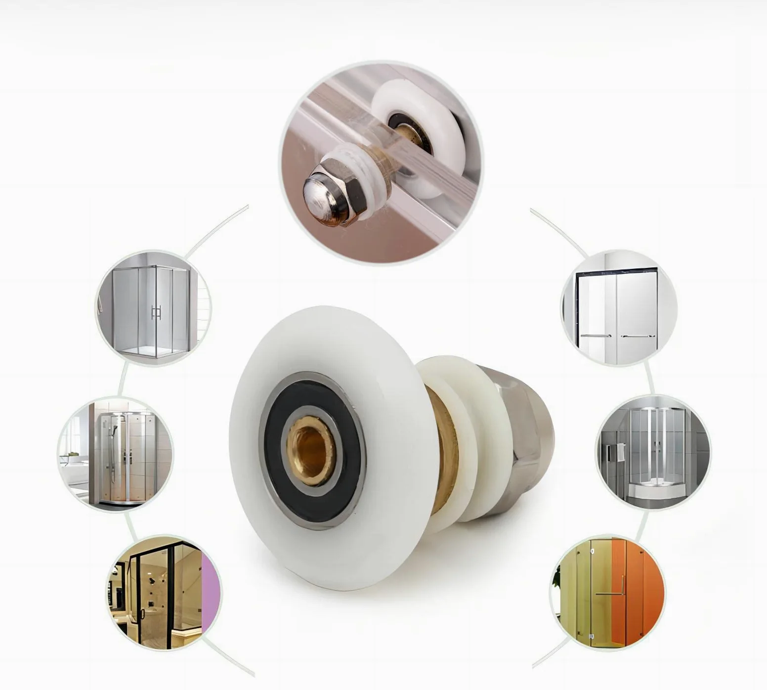 27mm Puertas de Ducha Ruedas Ruedas Corredor, 8PCS | 27mm Rodamientos Mampara Ducha Ruedas Mampara Ducha Ruedas Para Puerta de Ducha Para Puerta Corredera De Cristal Baño